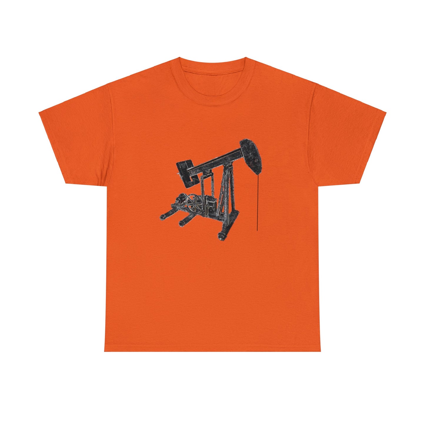 Vintage Retro Oil Field Pump Jack Heavy Cotton Tee