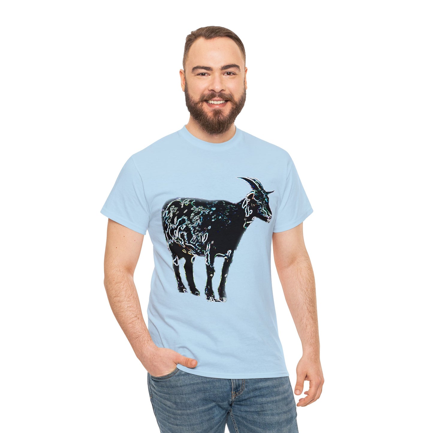 Vintage Retro Farm Goat, Billy Goat Heavy Cotton Tee