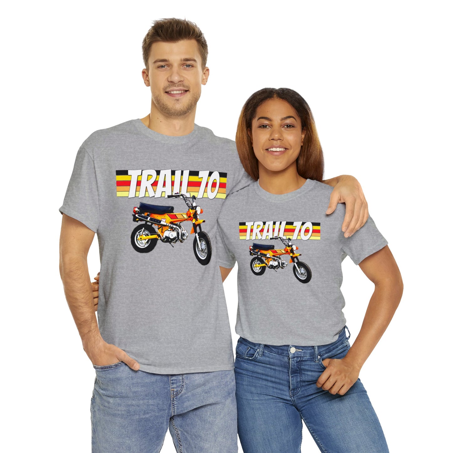 Trail 70 Mini BIke, Vintage Mini Bike, Retro Mini Bike Heavy Cotton Tee