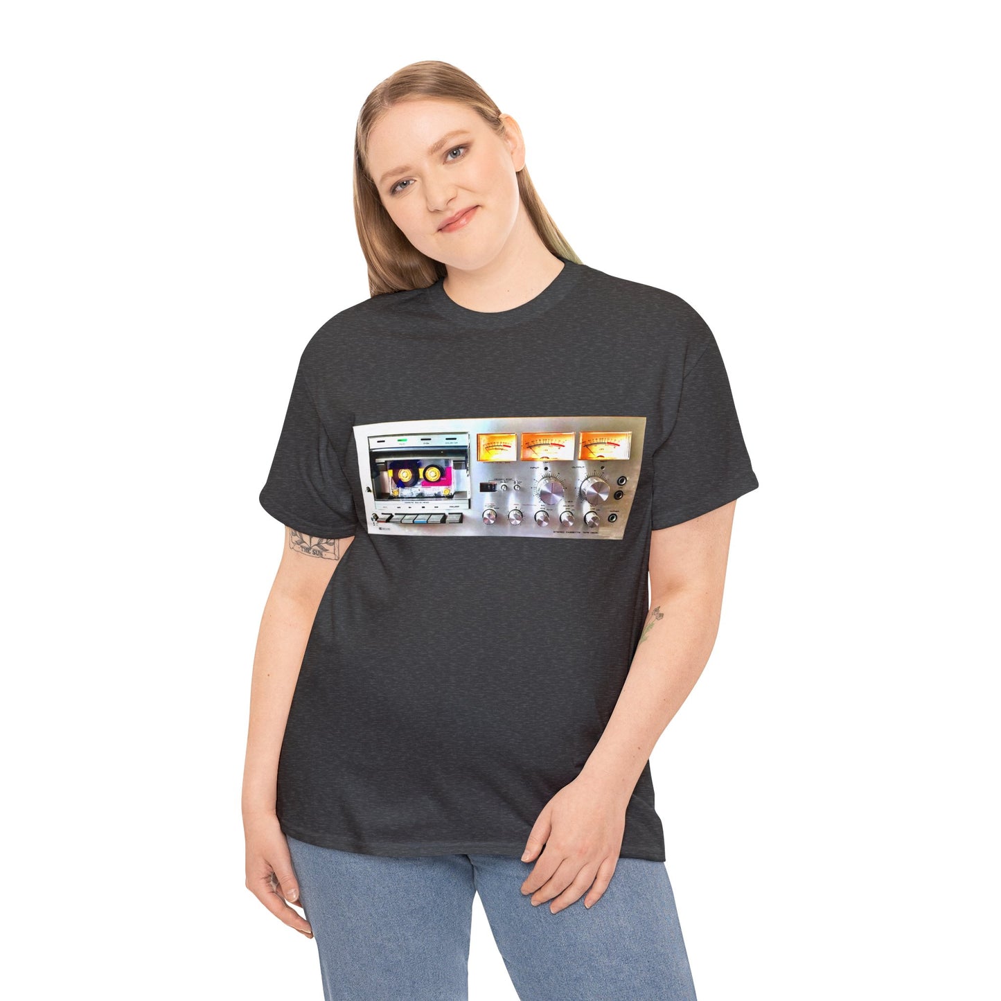 Vintage Tape Stereo Cassette Deck Player 1980's Heavy Cotton Tee