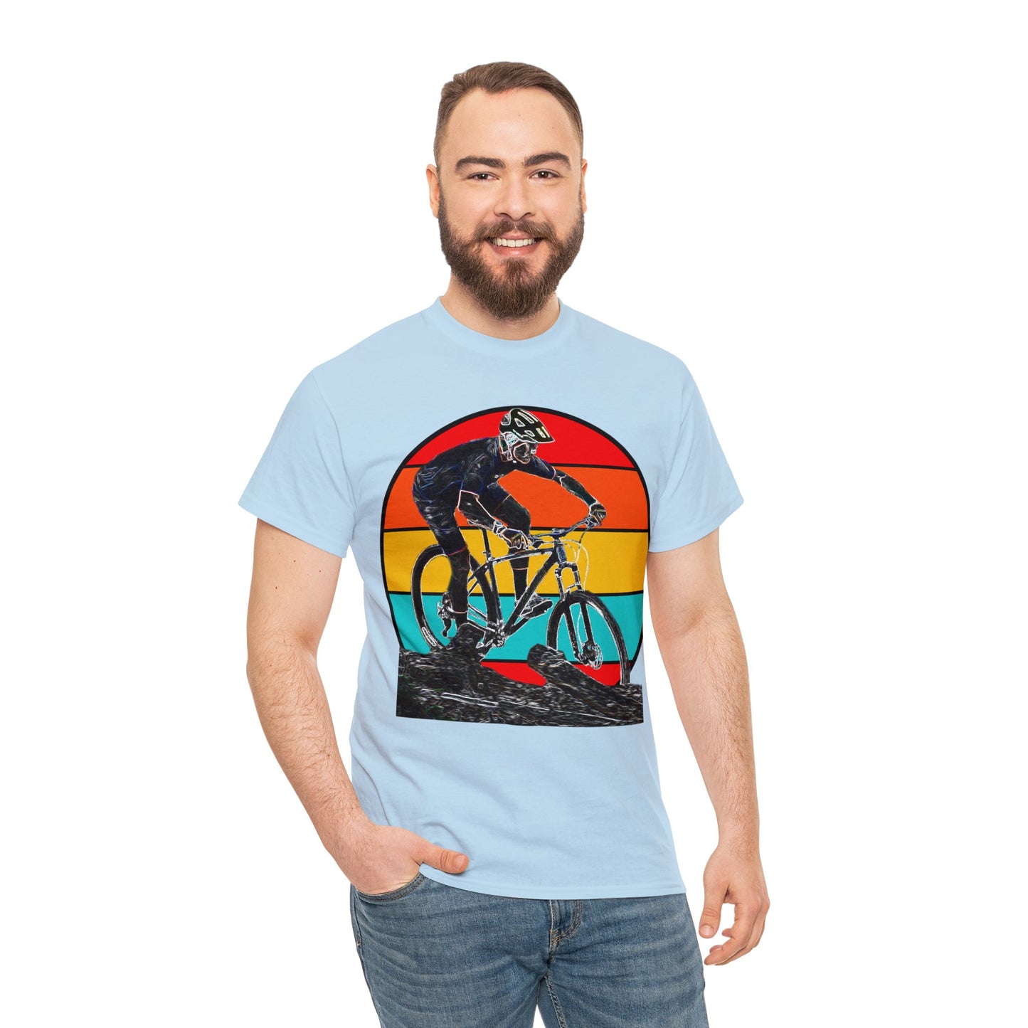 Mountain Bike, Mountain Biker, Hard Tail Mountain Bike Heavy Cotton Tee