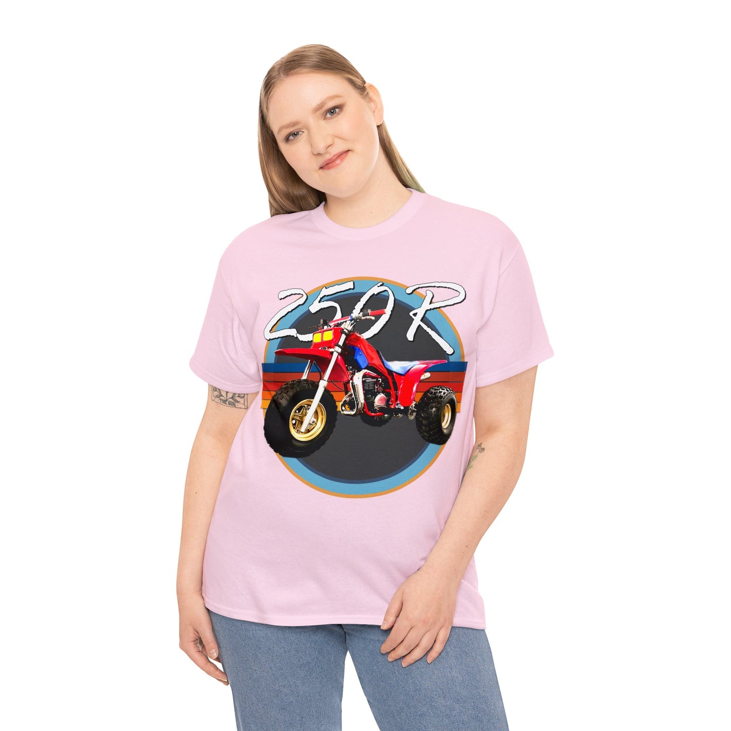 250R Three Wheeler, Retro Three Wheeler, 2 Stroke 3 Wheeler, ATV, ATC Heavy Cotton Tee