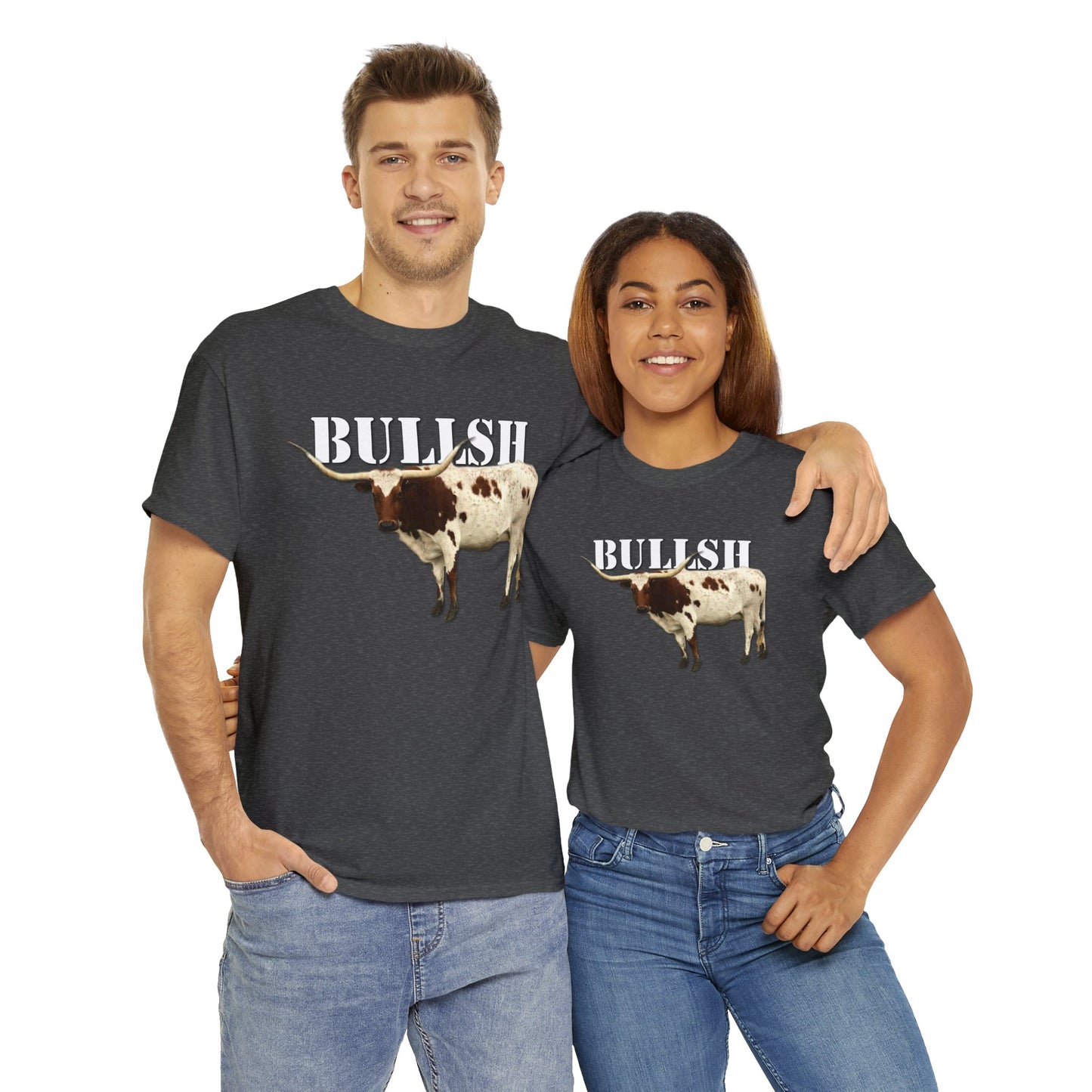 Bullsh, Longhorn, Cow, Cattle, Funny, Texas, Country Heavy Cotton Tee