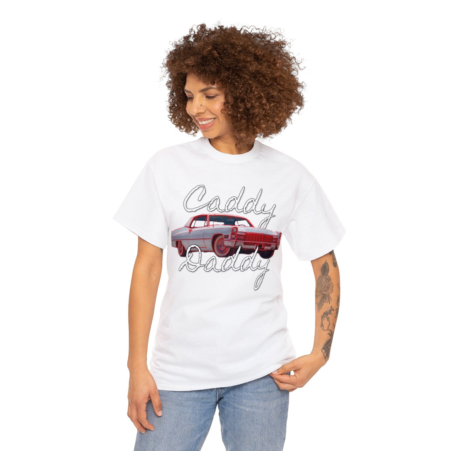 Cadillac, Vintage Car, Caddy Daddy, Retro DeVille Heavy Cotton Tee