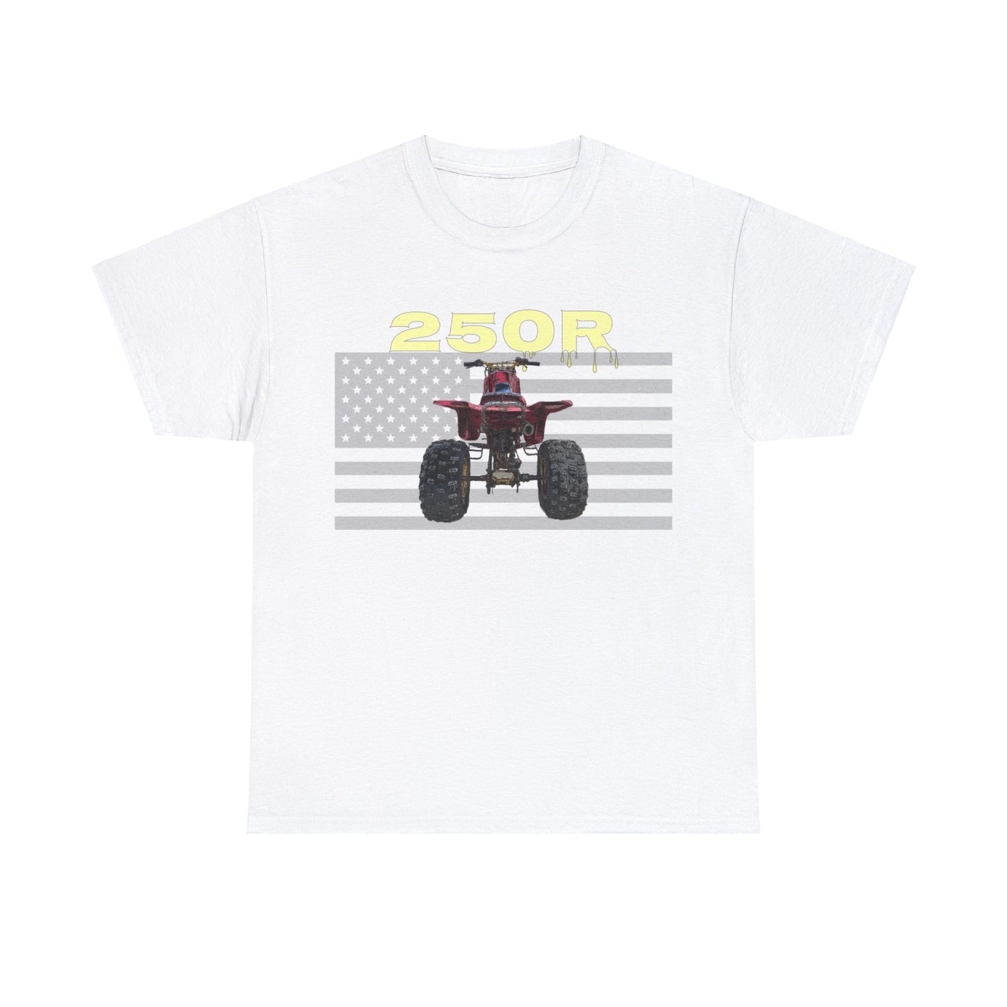 Vintage American flag Three Wheeler, 250R, Retro 3 Wheeler, ATV, ATC Heavy Cotton Tee