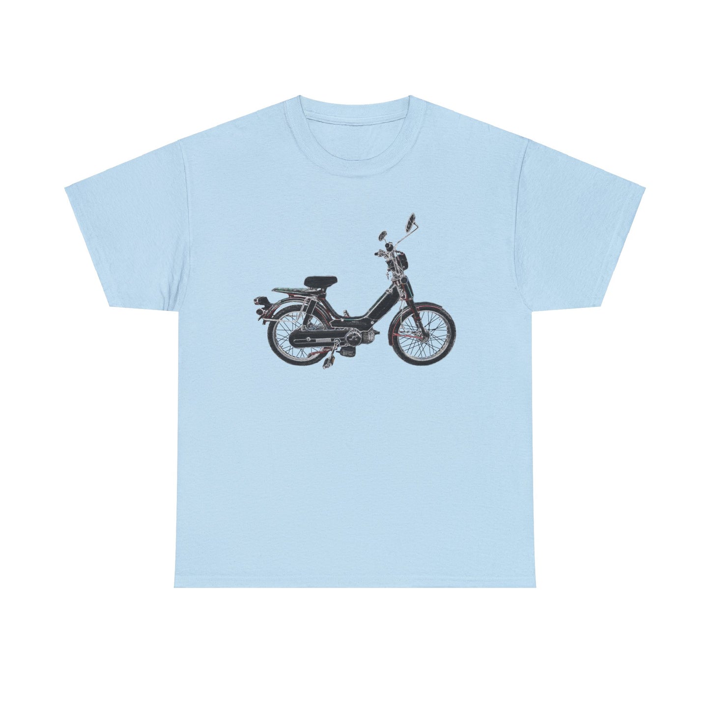 Vintage 1978 Pedal Moped Scooter Mini Bike Motorcycle Moped Heavy Cotton Tee