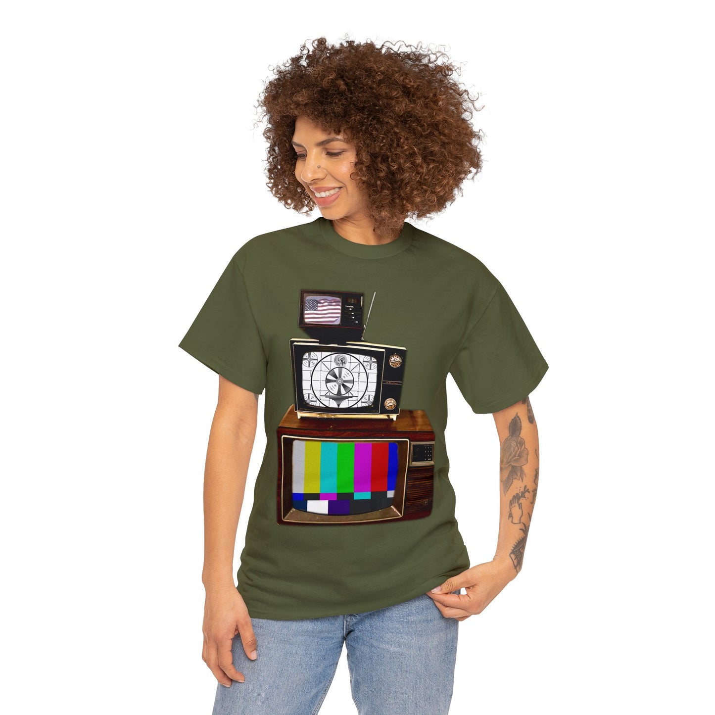 Vintage Televisions, Tube TV, Sign Off Screen, Old School, Vintage, Retro Heavy Cotton Tee