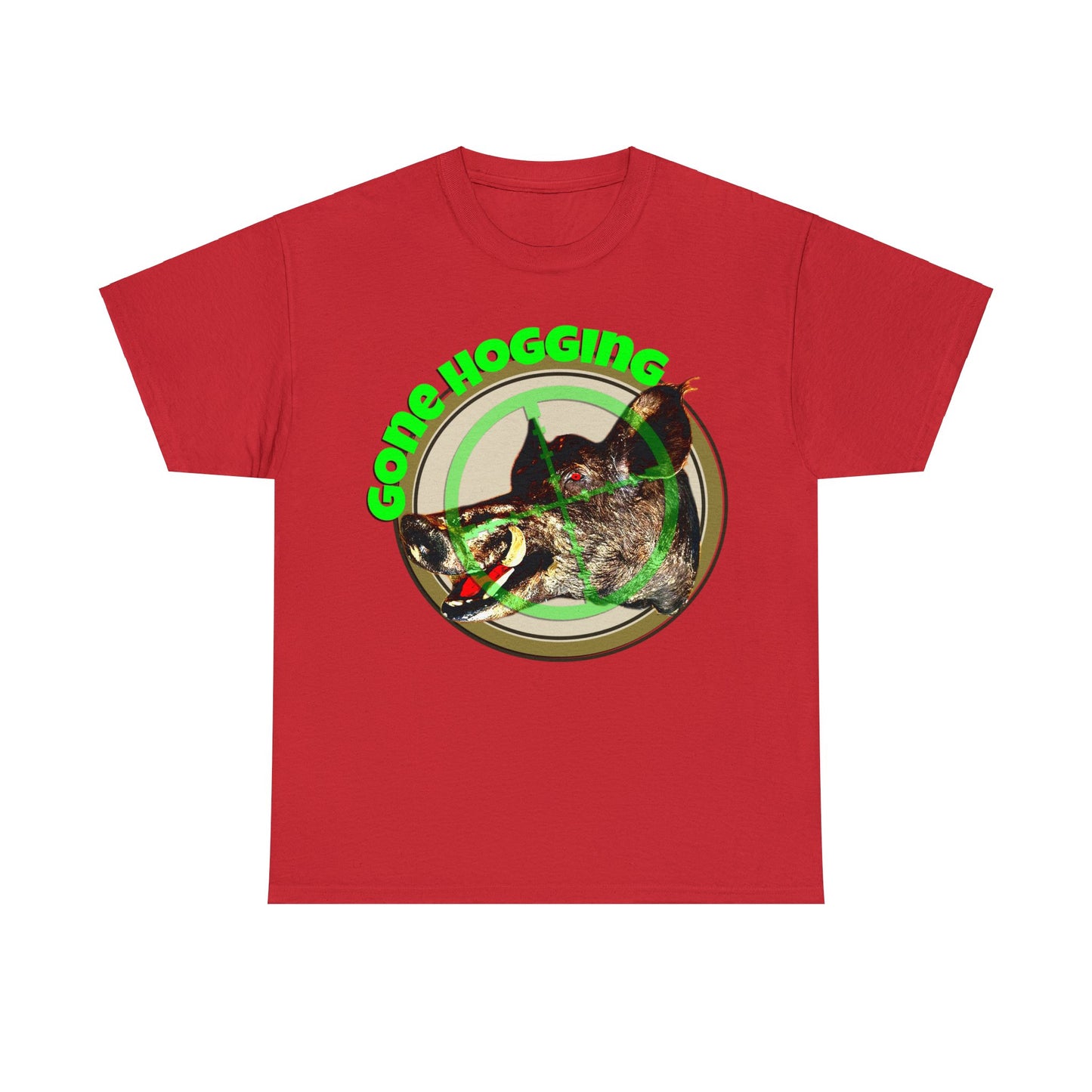 Wild Hog Hunter, Wild Hog, Hog Wild, Hog Boar Hunting Heavy Cotton Tee