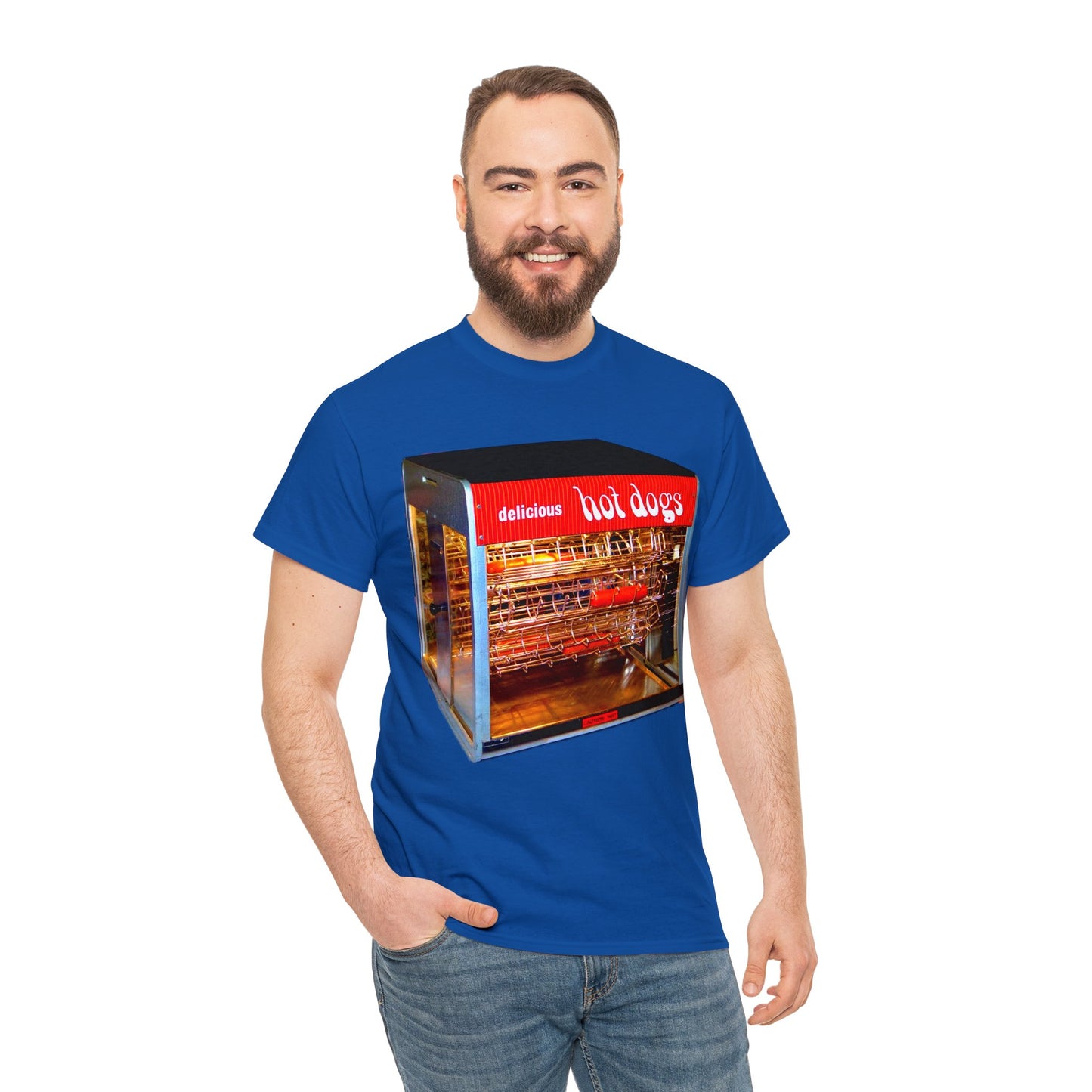 Hot Dog Roller, Hot Dog Vendor, Hot Dog Machine, Delicious Hot Dogs Heavy Cotton Tee