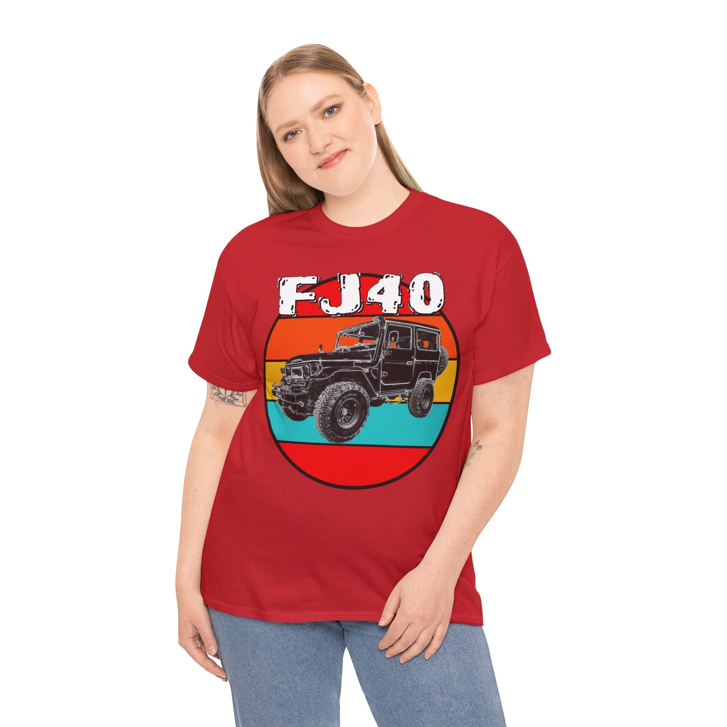 FJ 40 4x4 Off Road Truck Vintage Retro Heavy Cotton Tee