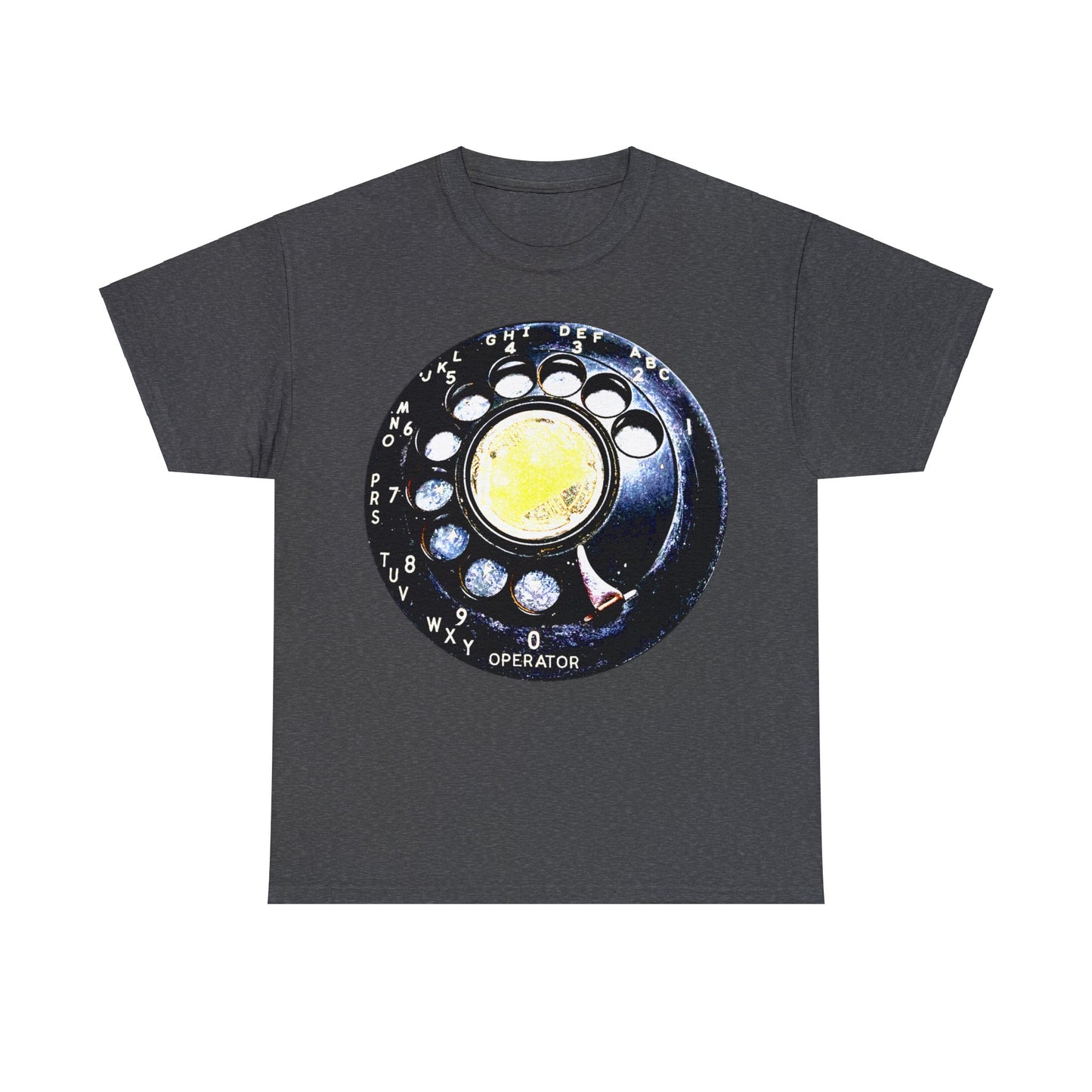 Vintage Retro Rotary Antique Telephone Phone Heavy Cotton Tee