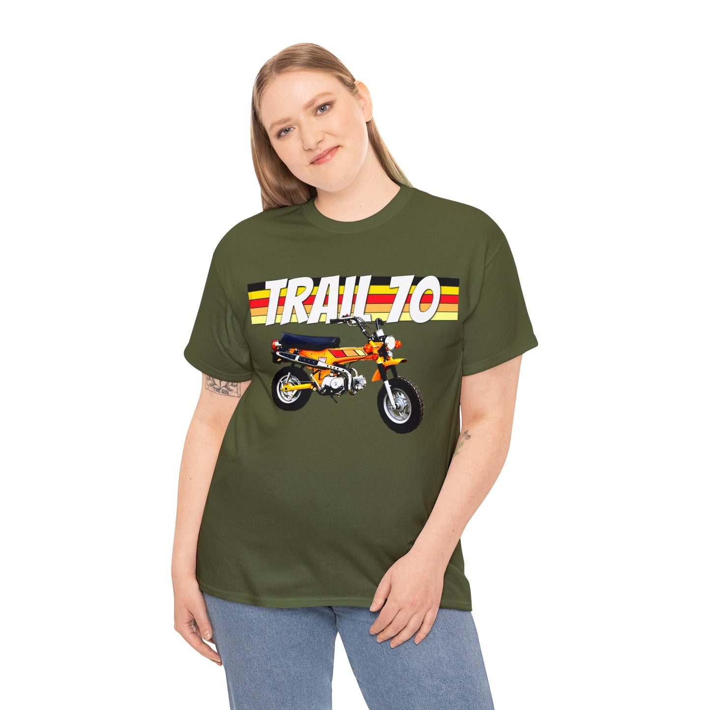 Trail 70 Mini BIke, Vintage Mini Bike, Retro Mini Bike Heavy Cotton Tee