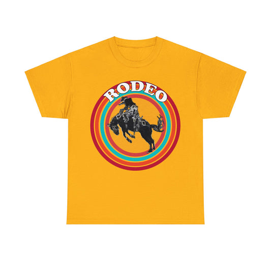 Rodeo, Bronco Rider, Bronc Buster, Cowboy Rider, Horse Rider, Wild Horse Heavy Cotton Tee