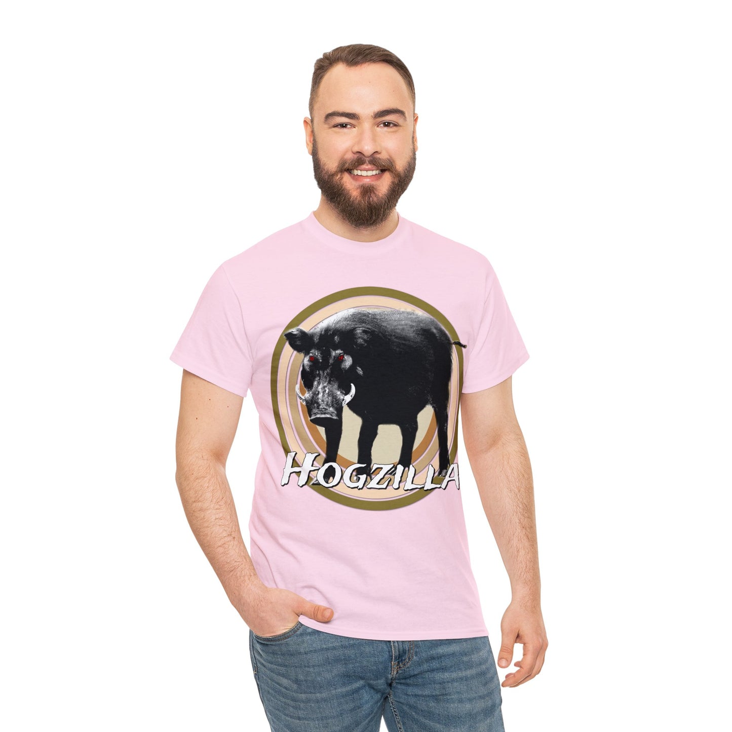 Wild Hog Hunting, Wild Hog, Hog Wild, Hog Boar Hunter, Hogzilla Heavy Cotton Tee