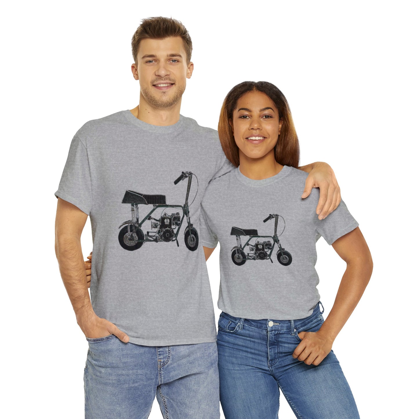 Mini Bike, Scooter, Vintage, Retro, Motorcycle, Moped Heavy Cotton Tee