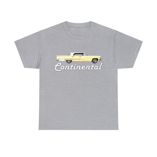 1959 Continental Retro Vintage American Car With Tail Fins Heavy Cotton Tee