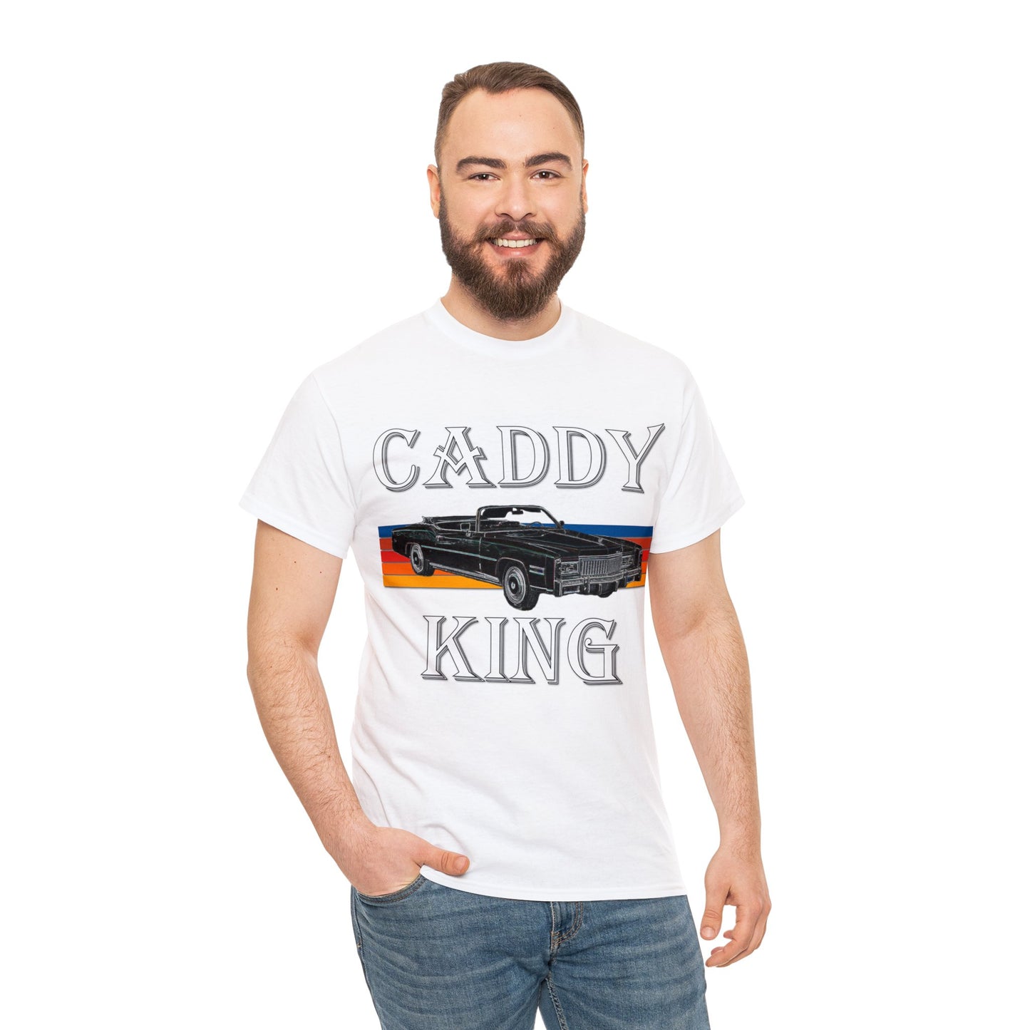 Caddy King, Vintage Cadillac Car, Convertible Caddy Heavy Cotton Tee