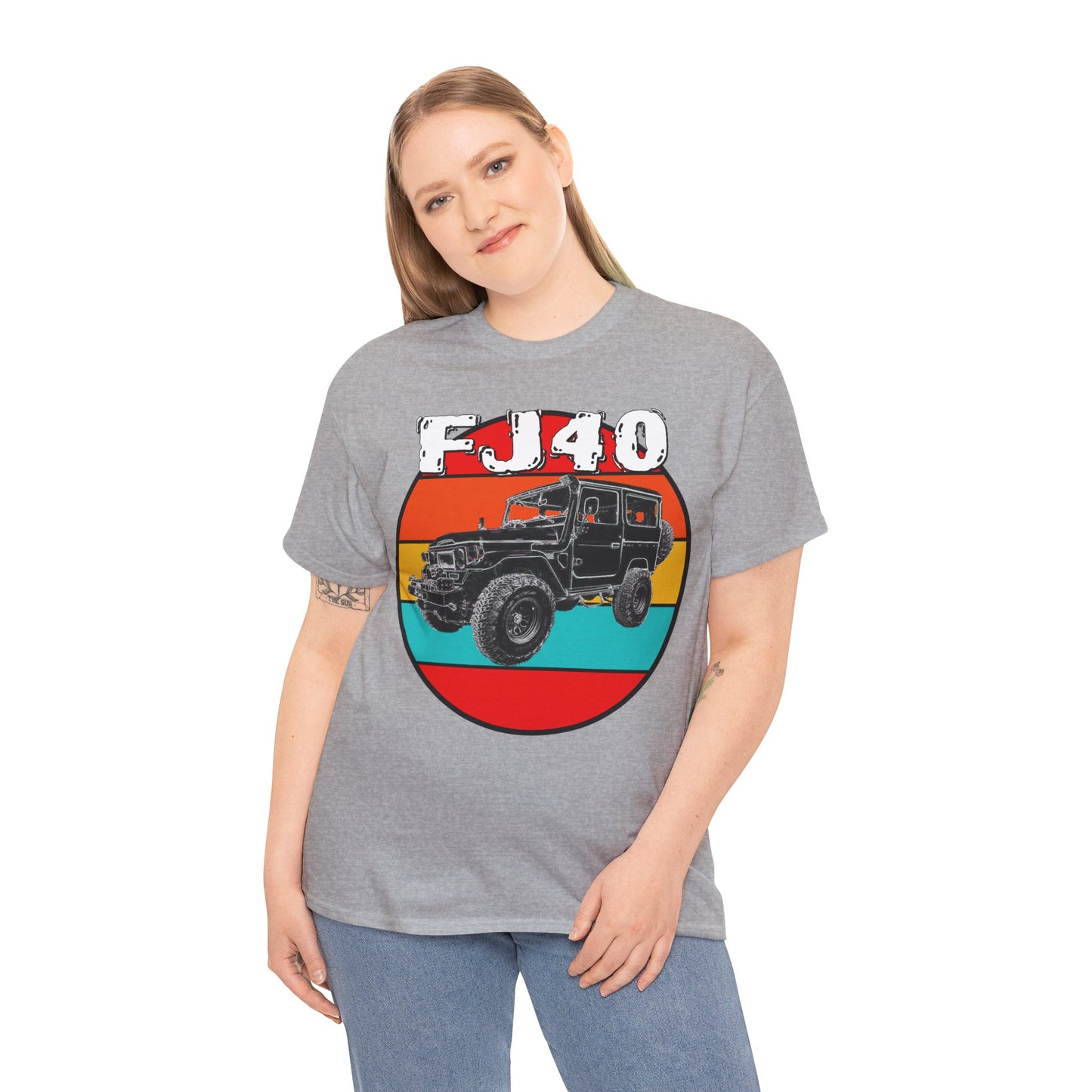 FJ 40 4x4 Off Road Truck Vintage Retro Heavy Cotton Tee