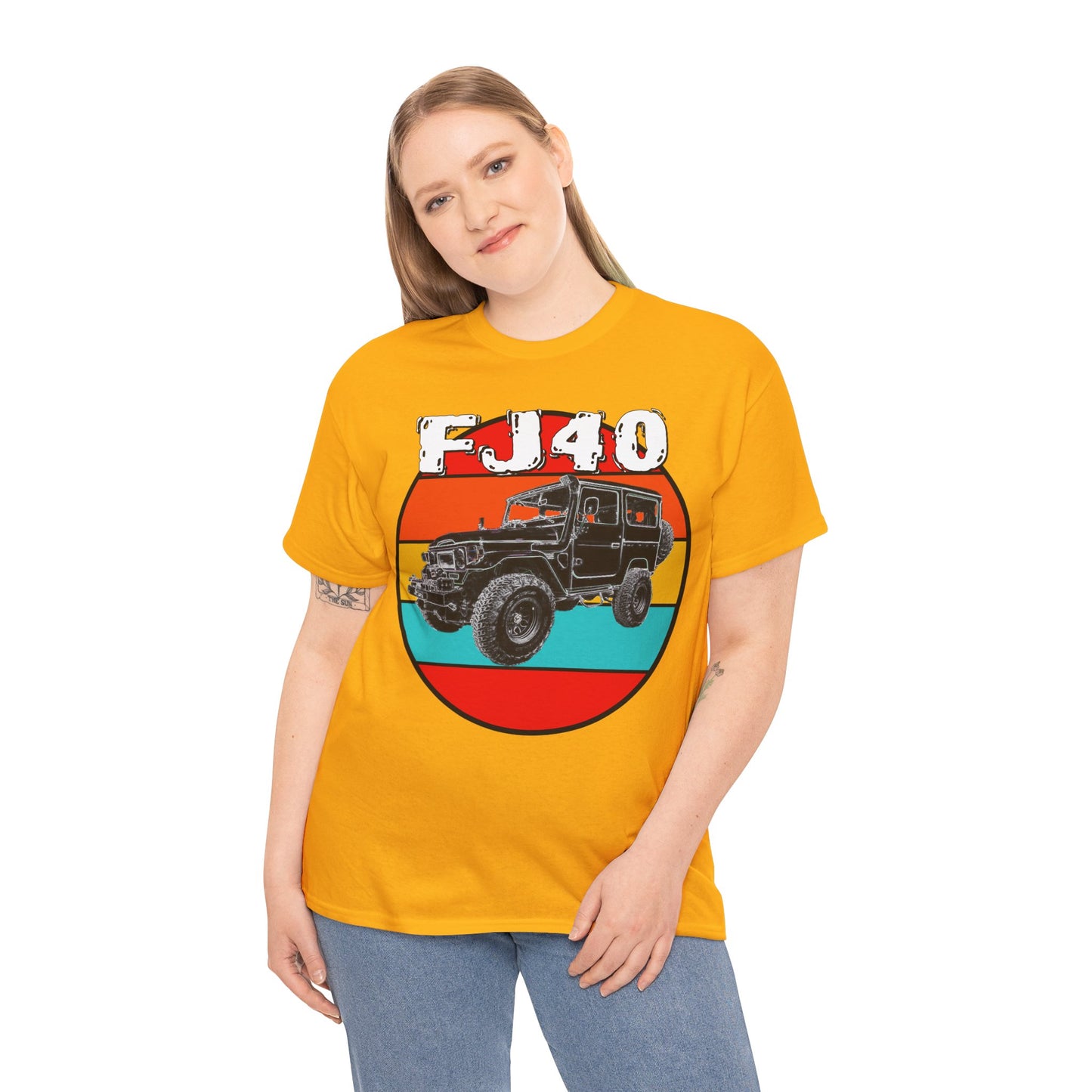 FJ 40 4x4 Off Road Truck Vintage Retro Heavy Cotton Tee