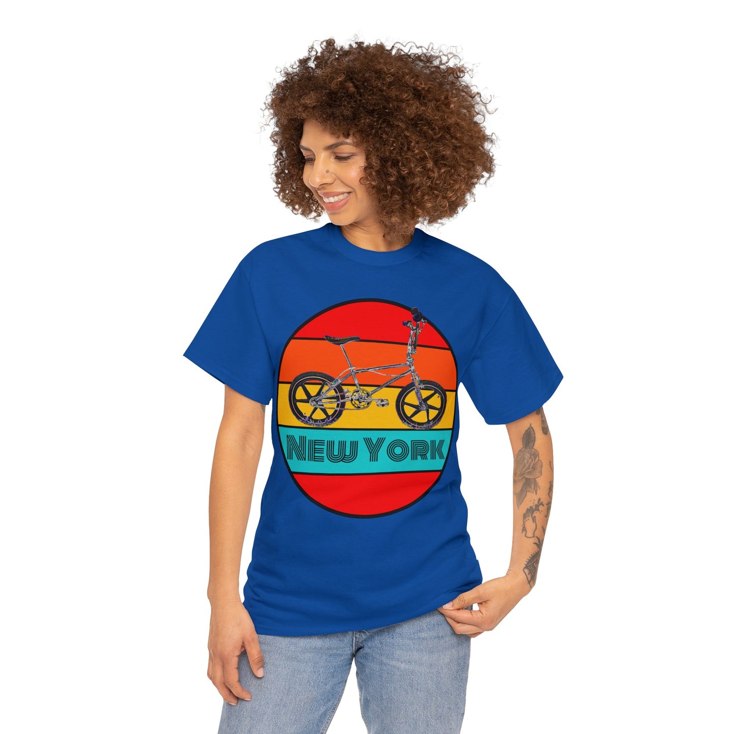 New York City BMX Bike, Cool Old School BMX Bicycle, Dirt Bike Vintage Retro Heavy Cotton Tee