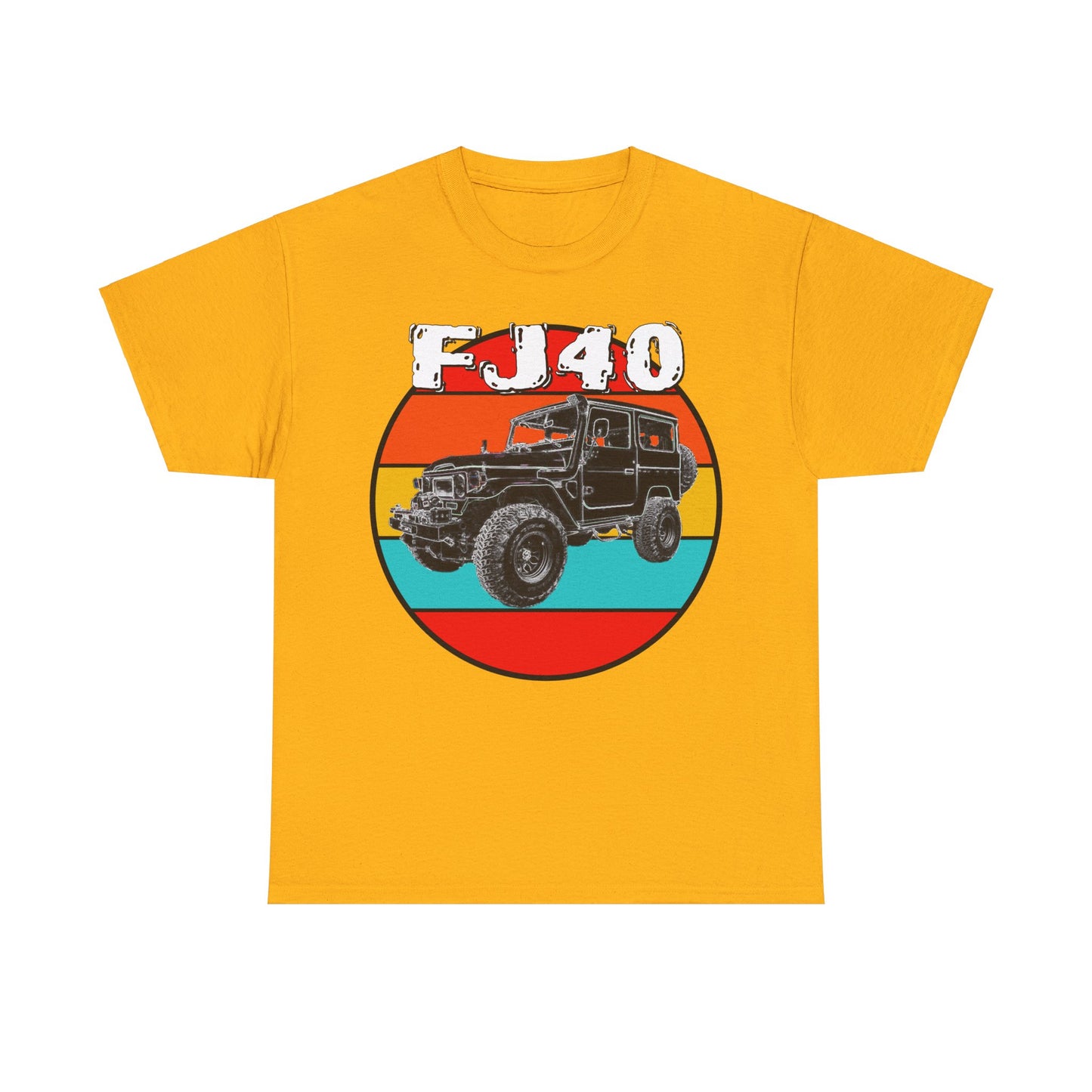 FJ 40 4x4 Off Road Truck Vintage Retro Heavy Cotton Tee