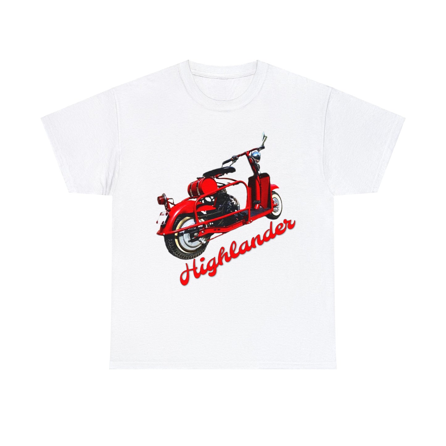 Highlander Mini Bike, Vintage Scooter, Retro Scooter, Moped, Minibike Heavy Cotton Tee