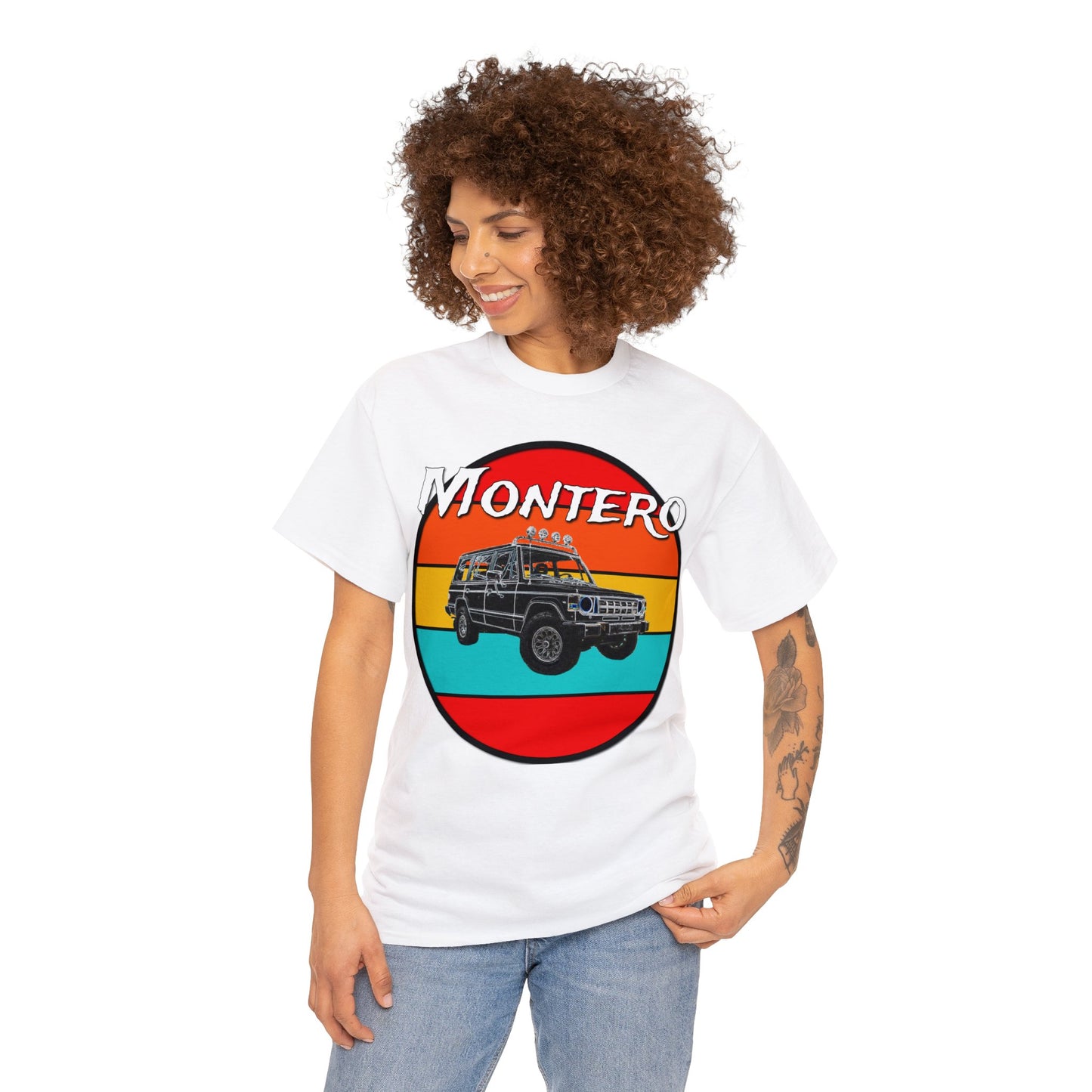 Montero 4x4 Off Road Truck, Vintage Retro Montero Heavy Cotton Tee