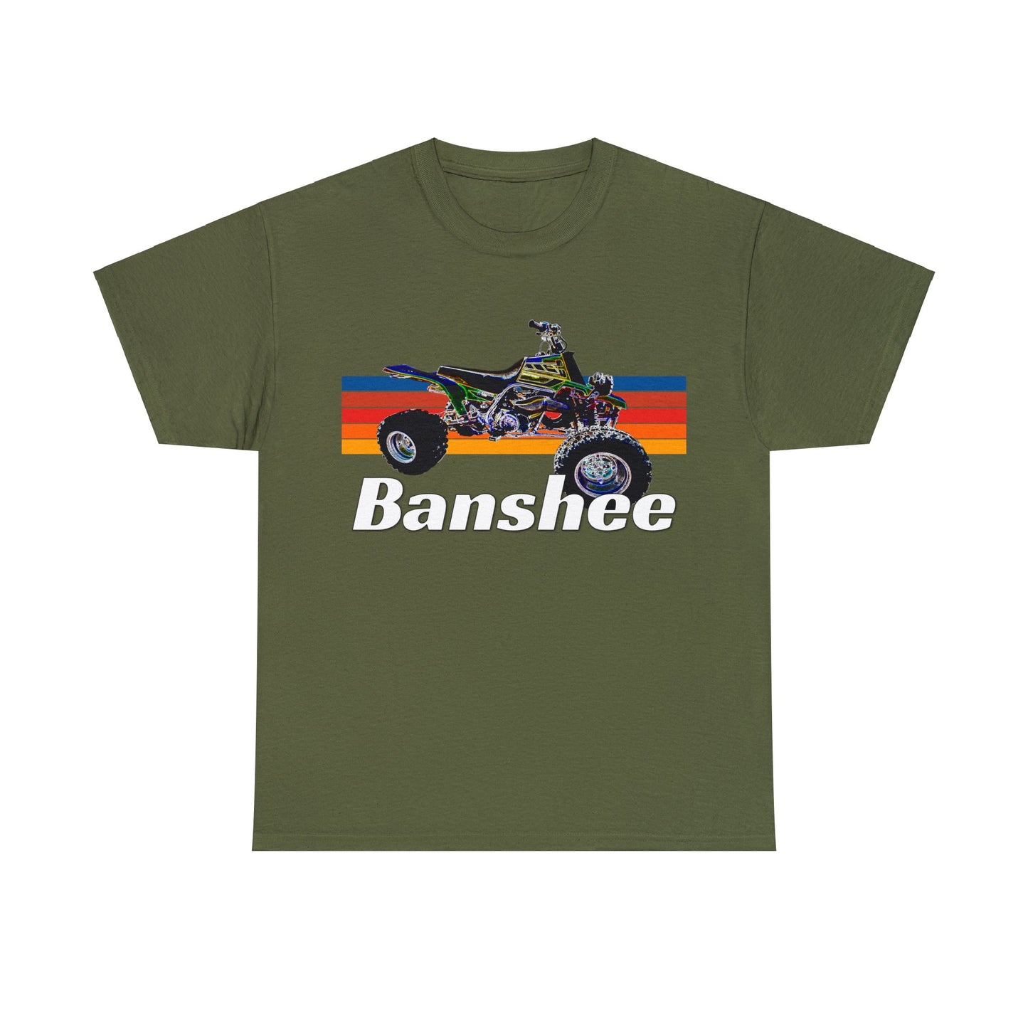 Banshee Quad, ATV, ATC, Vintage, Retro, Yamaha, All Terrain Vehicle Heavy Cotton Tee