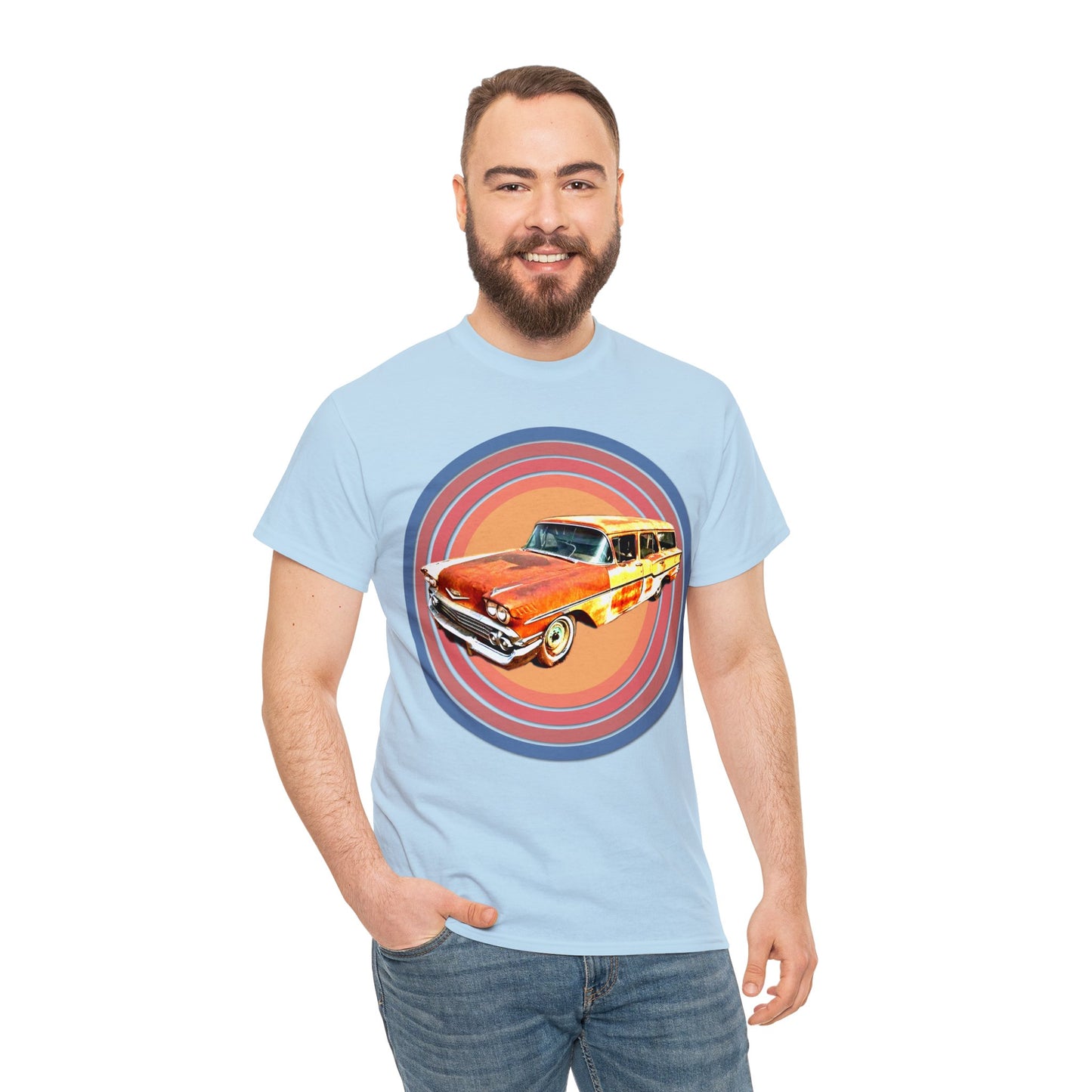 Vintage 1950's Station Wagon Car, Rusty Old Station Wagon, Vintage Station Wagon Heavy Cotton Tee