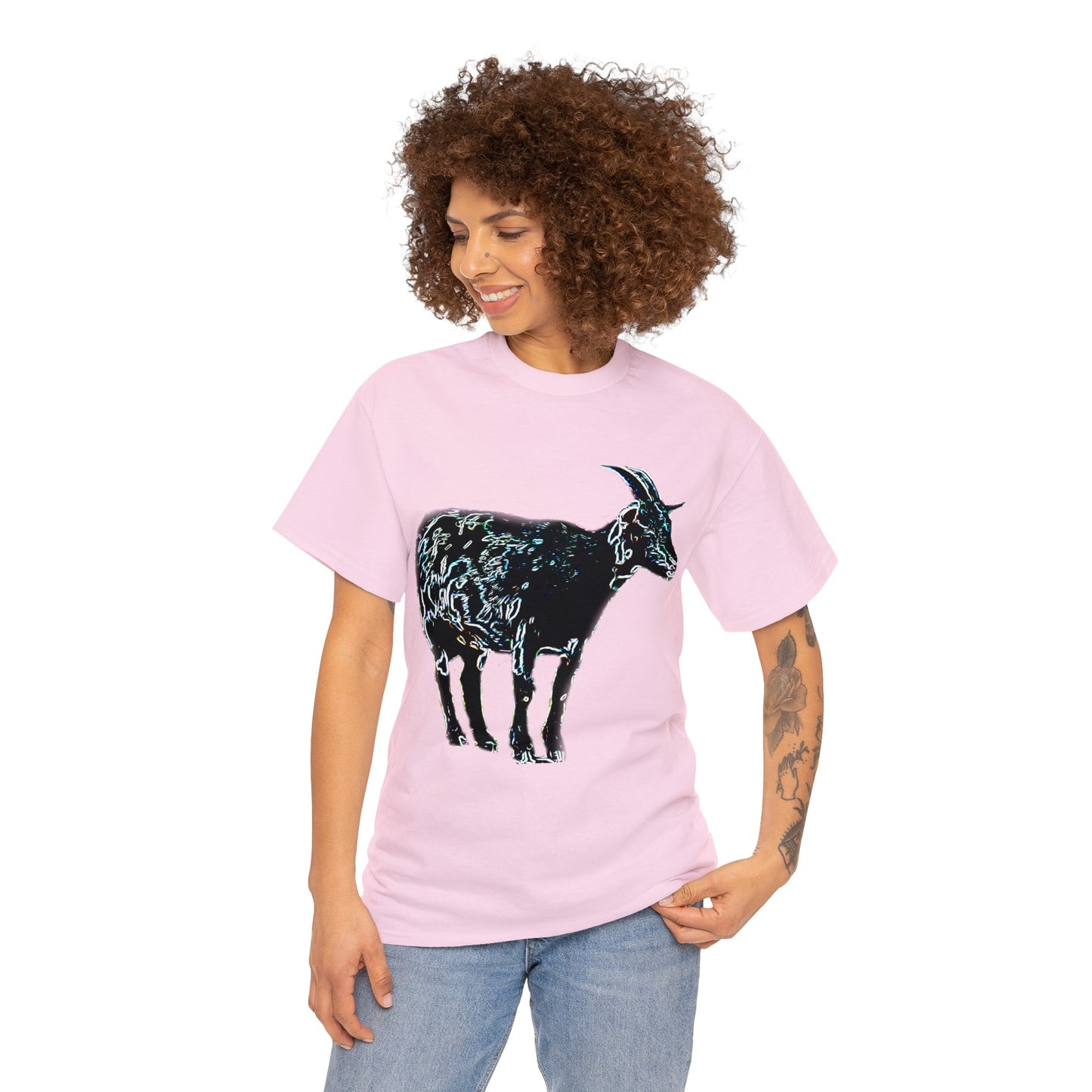 Vintage Retro Farm Goat, Billy Goat Heavy Cotton Tee