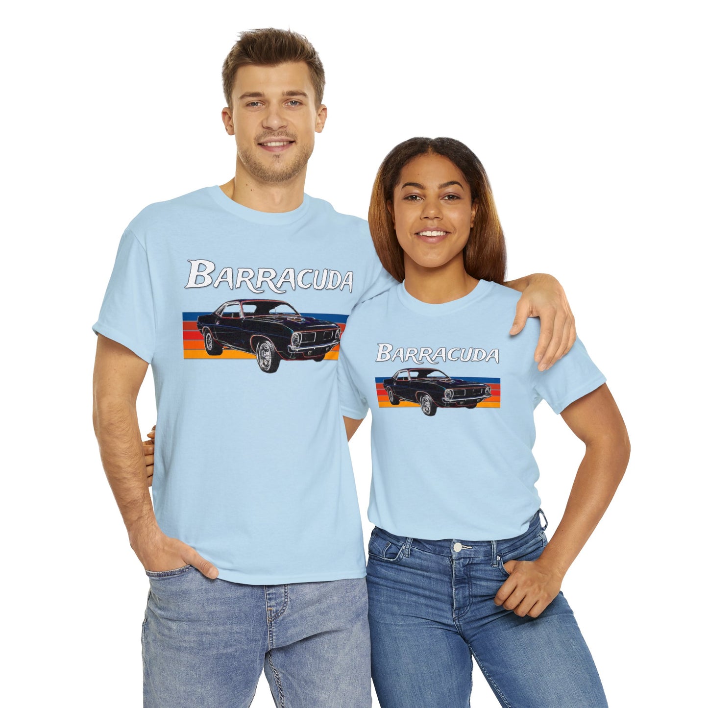 Barracuda Muscle Car, Cuda American Muscle Car, 1970s Car Heavy Cotton Tee