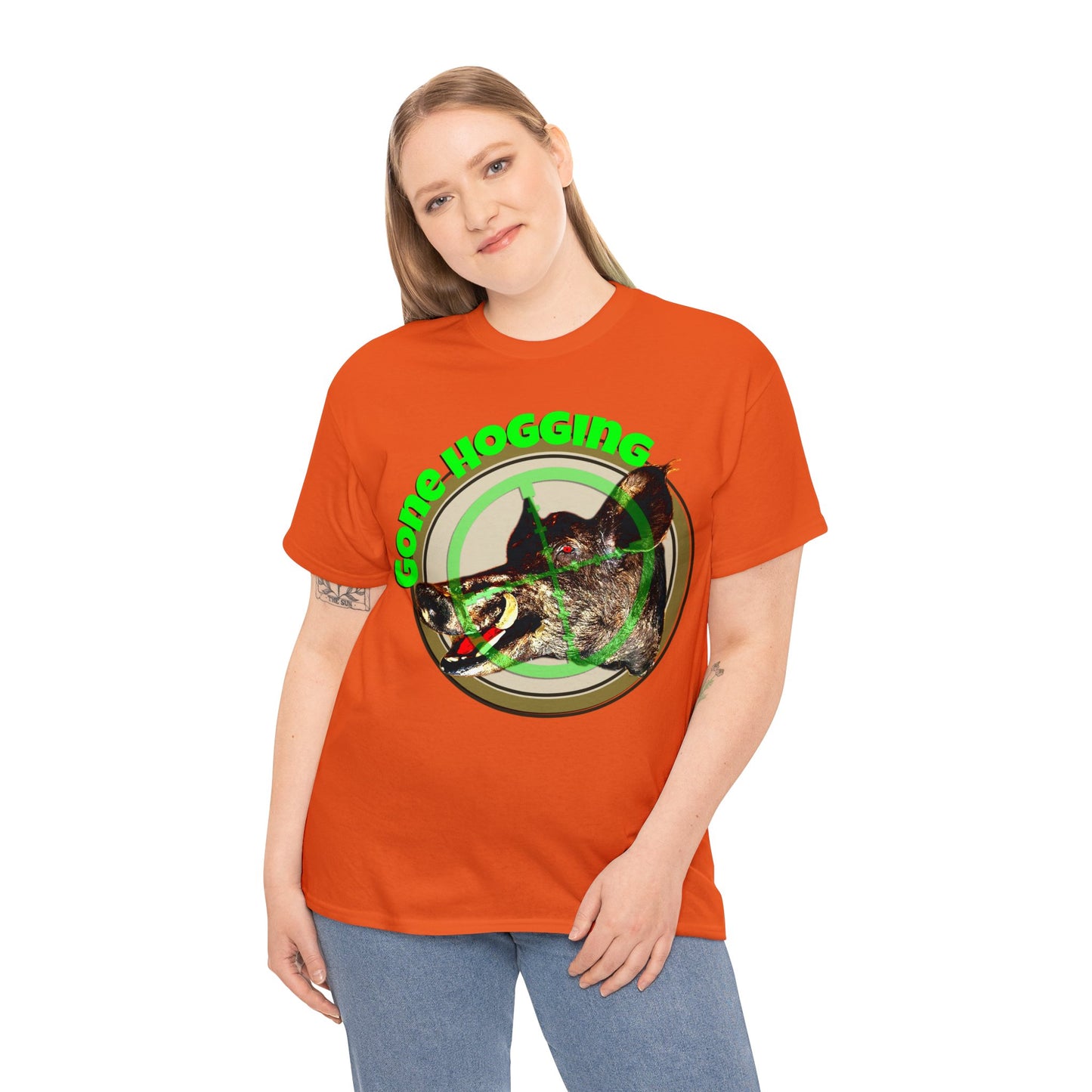 Wild Hog Hunter, Wild Hog, Hog Wild, Hog Boar Hunting Heavy Cotton Tee