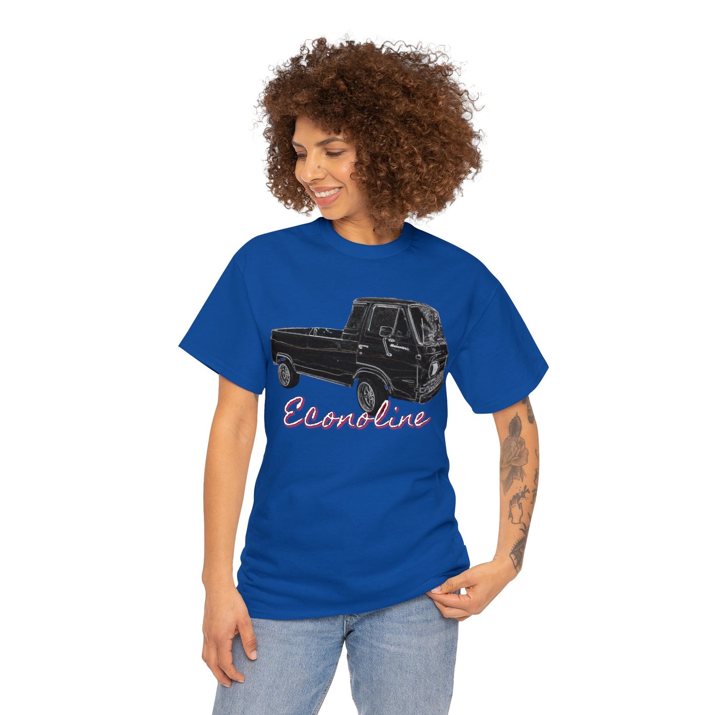 Econoline Pickup Truck, Vintage Pickup Truck, Old School Pickup Heavy Cotton Tee