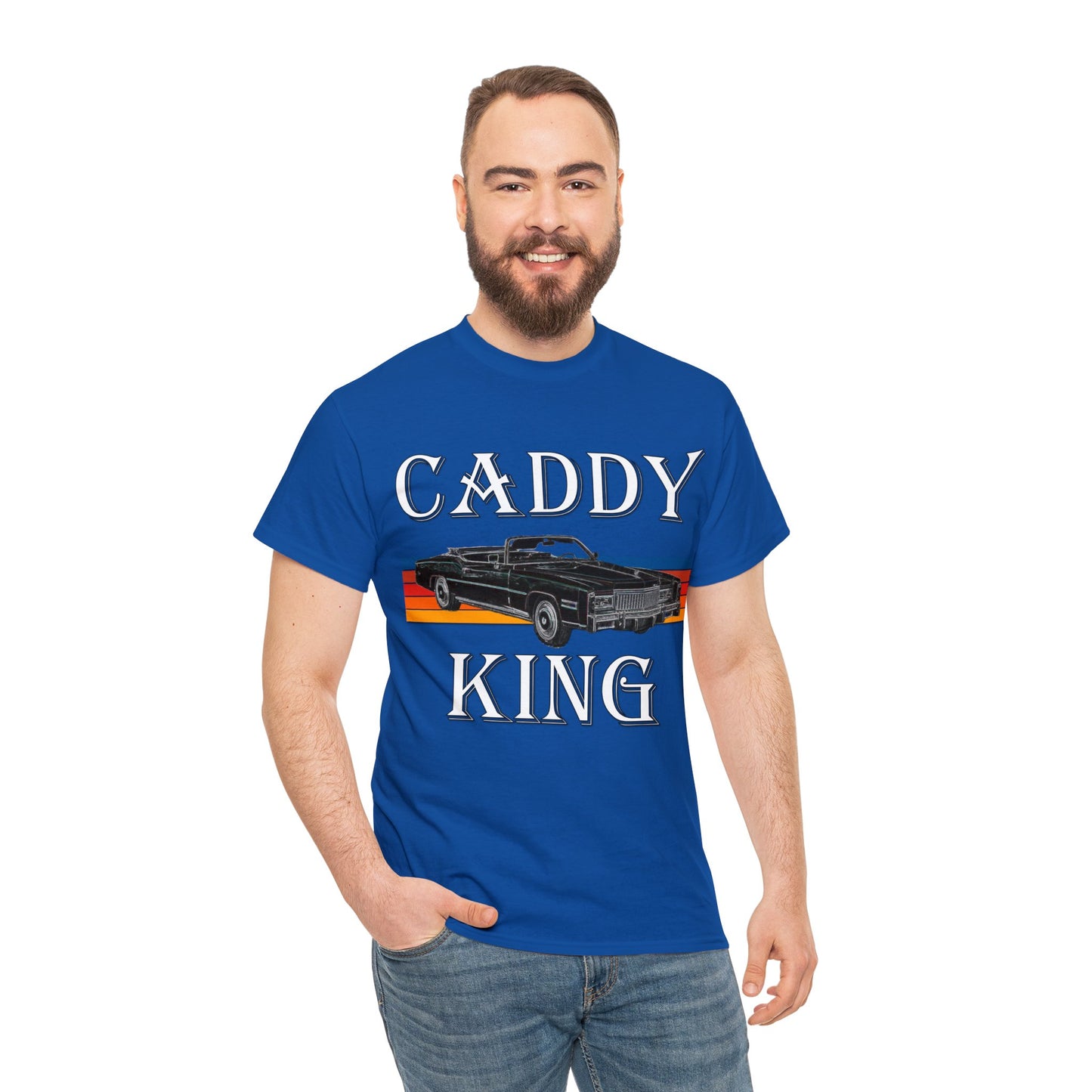 Caddy King, Vintage Cadillac Car, Convertible Caddy Heavy Cotton Tee