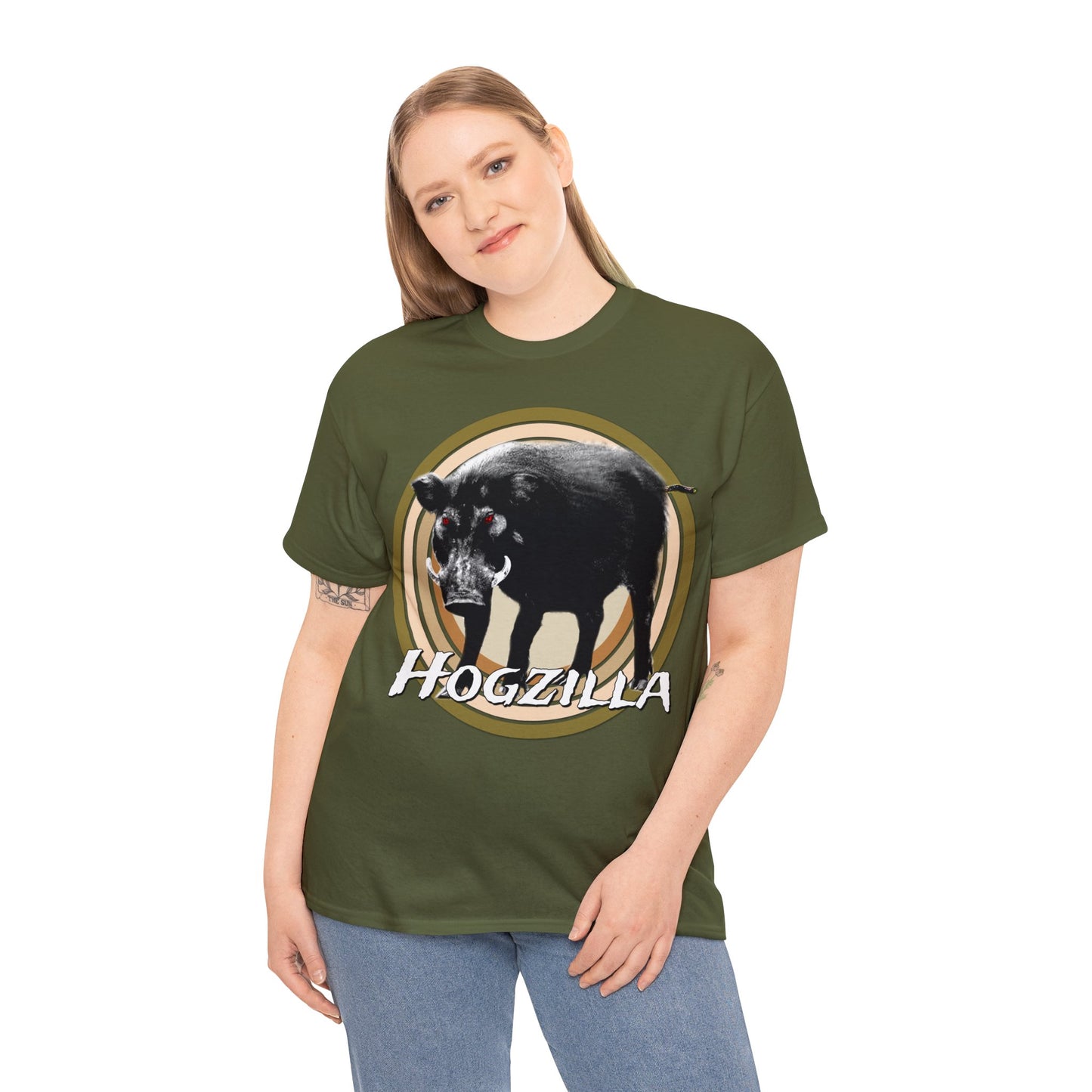 Wild Hog Hunting, Wild Hog, Hog Wild, Hog Boar Hunter, Hogzilla Heavy Cotton Tee