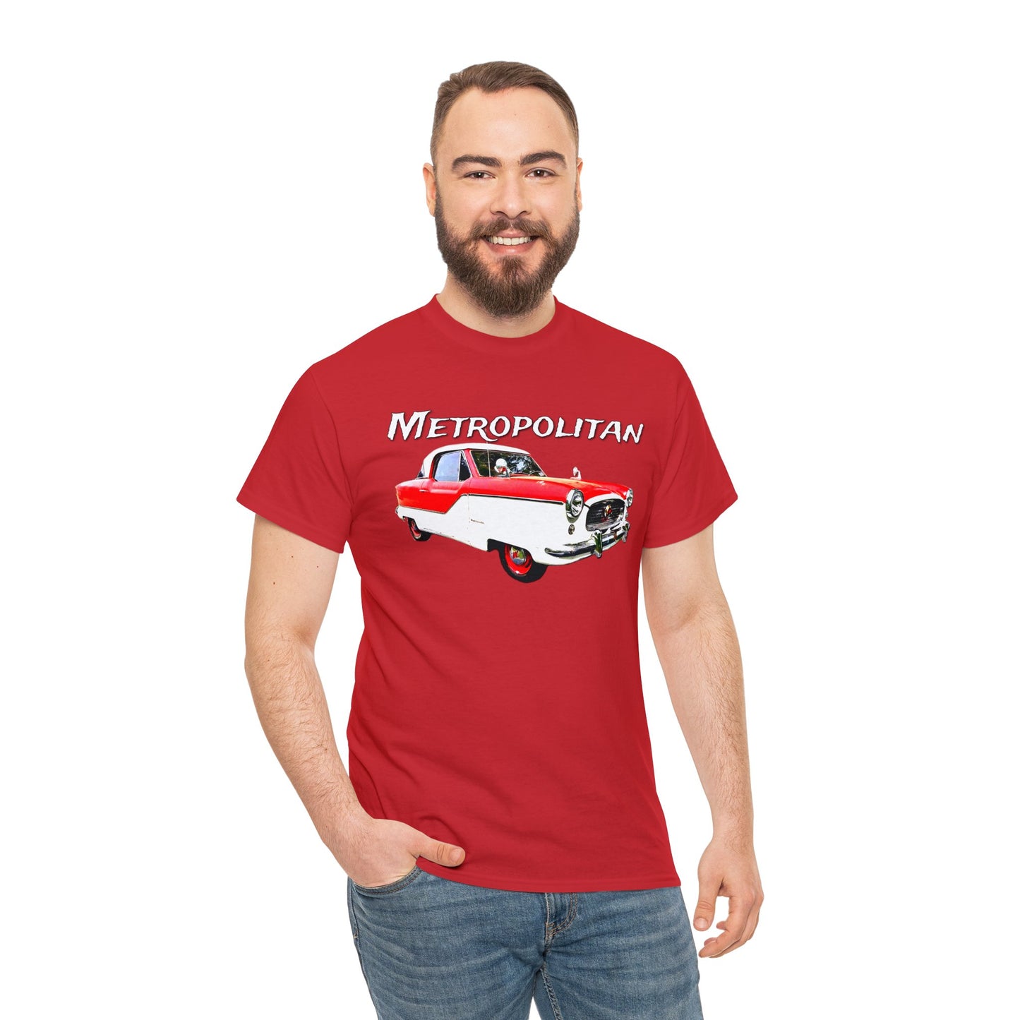 Metropolitan Car, Vintage Nash, Retro Metropolitan Automobile Heavy Cotton Tee