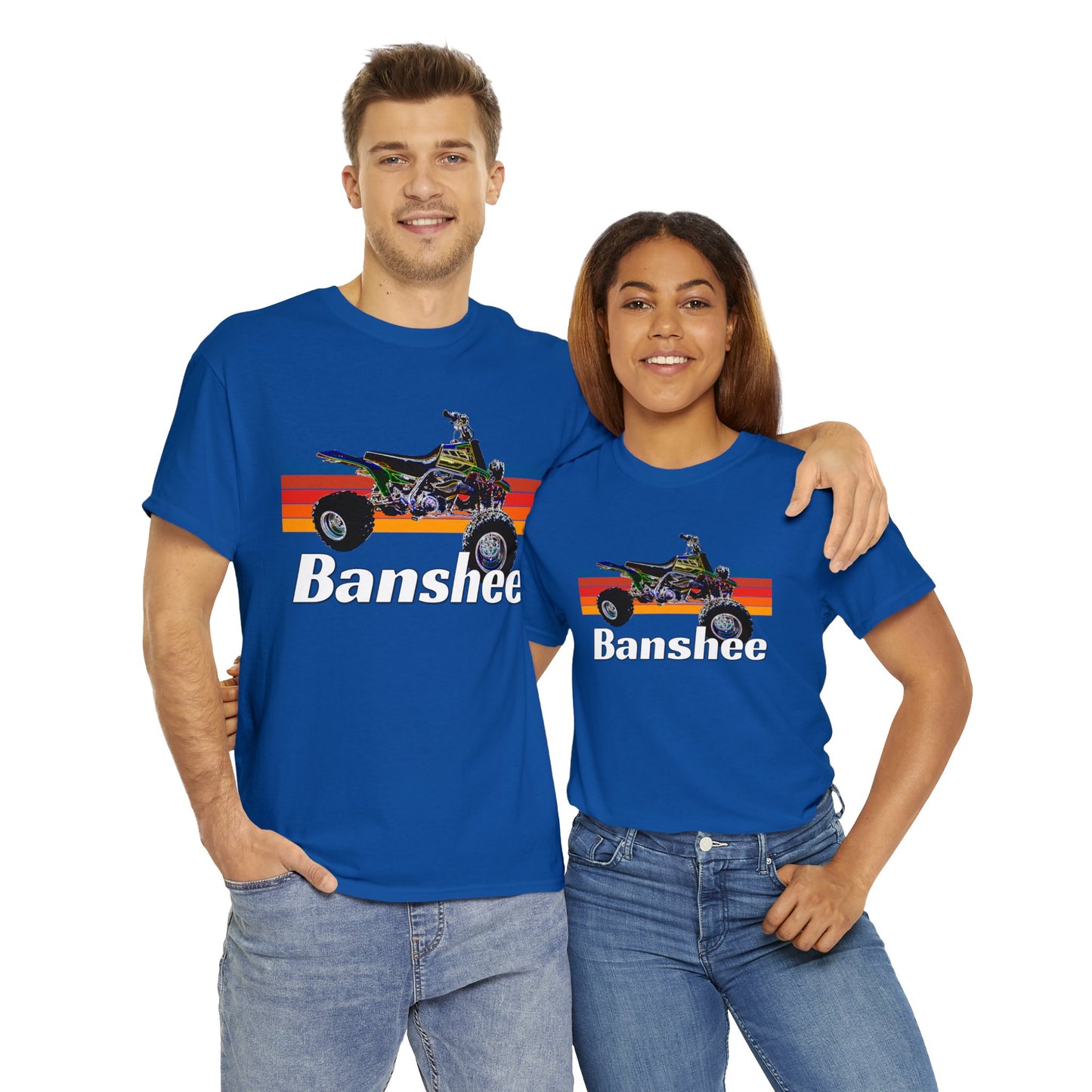 Banshee Quad, ATV, ATC, Vintage, Retro, Yamaha, All Terrain Vehicle Heavy Cotton Tee