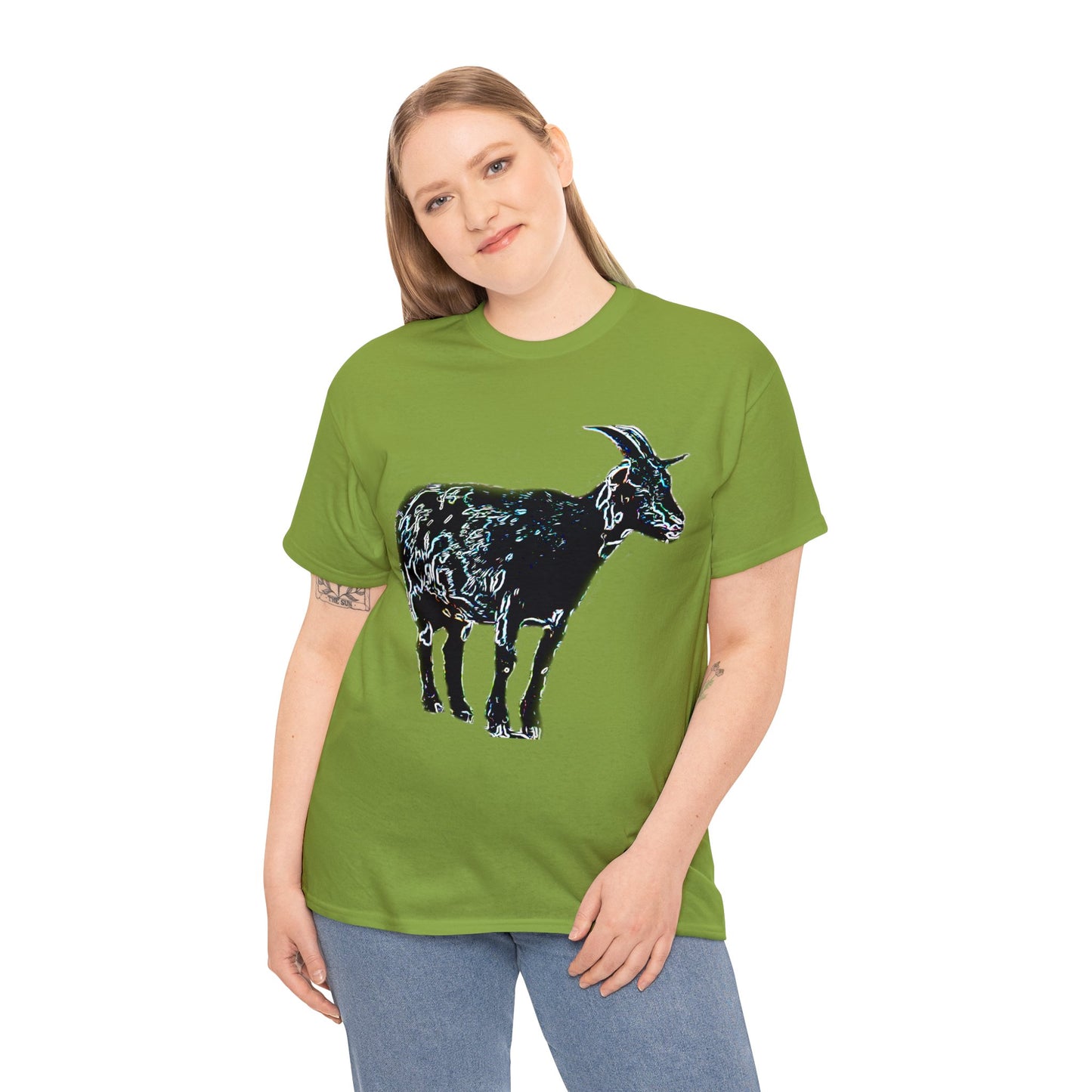 Vintage Retro Farm Goat, Billy Goat Heavy Cotton Tee