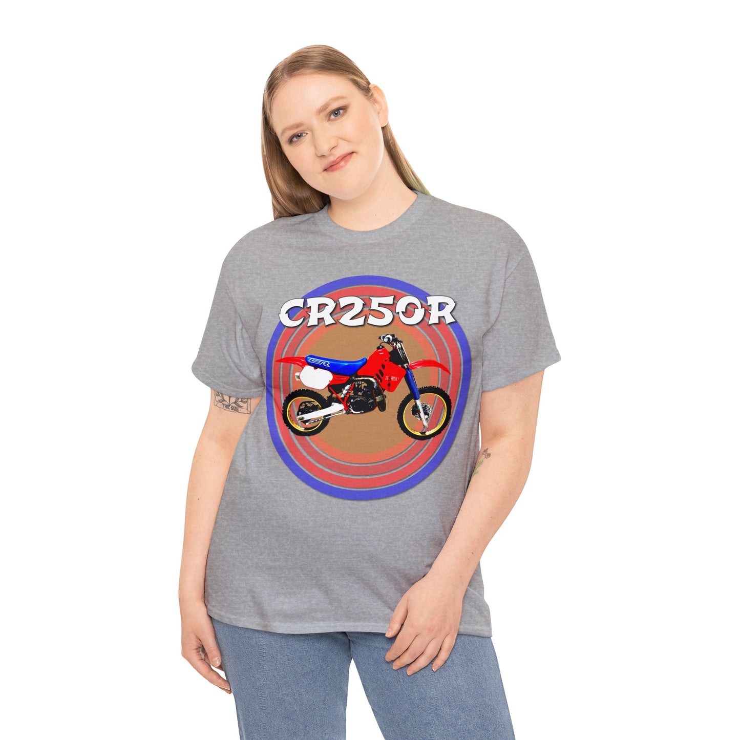 CR 250 R Vintage Retro Motorcross Motocross Motorcycle Dirt Bike Heavy Cotton Tee