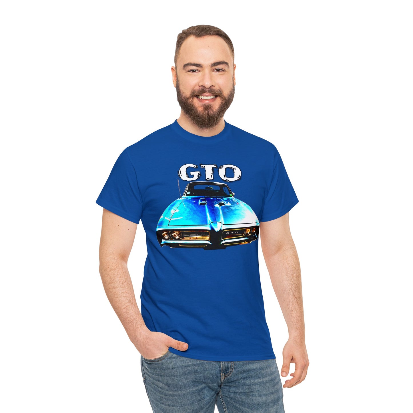 GTO American Muscle Car Vintage Retro Pontiac Heavy Cotton Tee