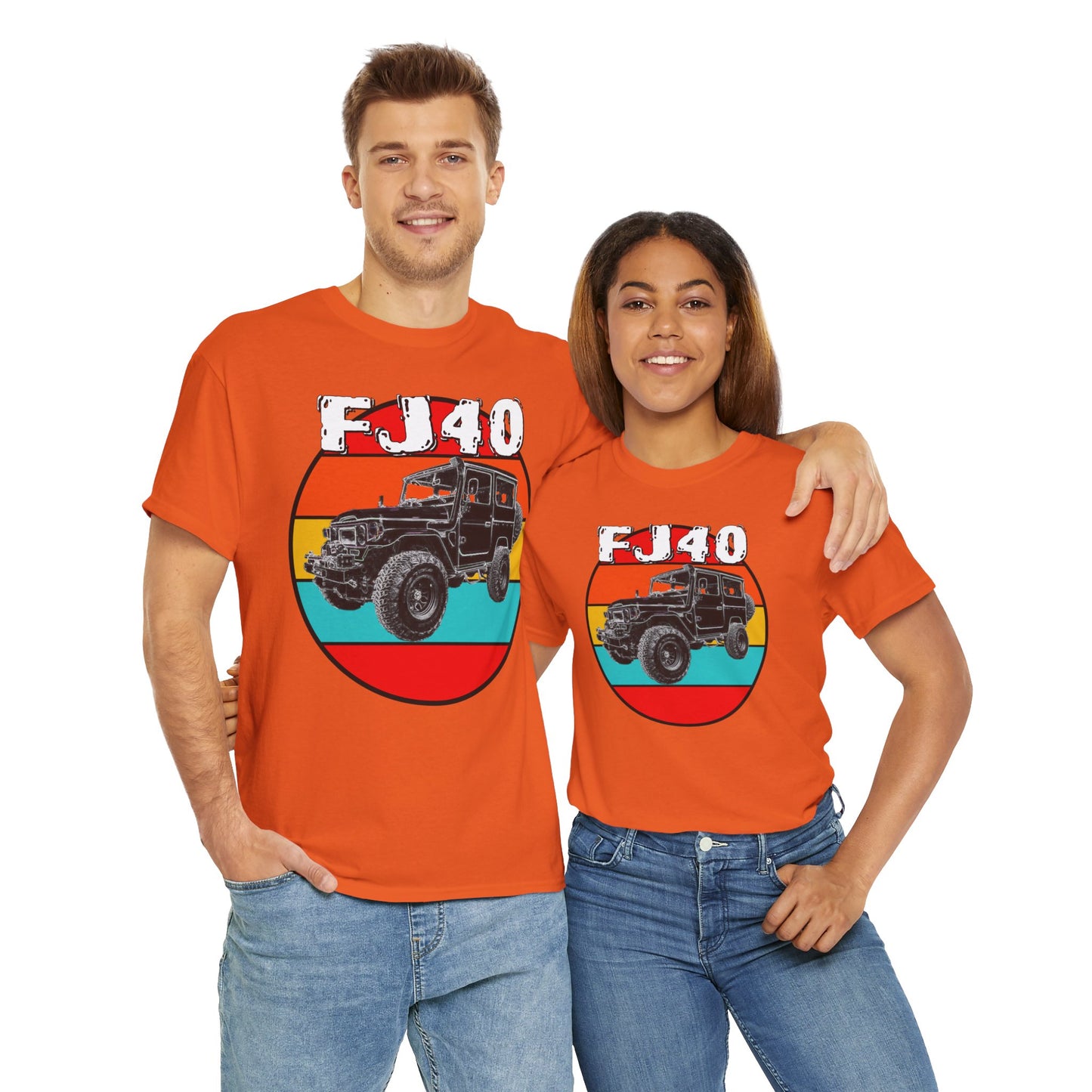 FJ 40 4x4 Off Road Truck Vintage Retro Heavy Cotton Tee