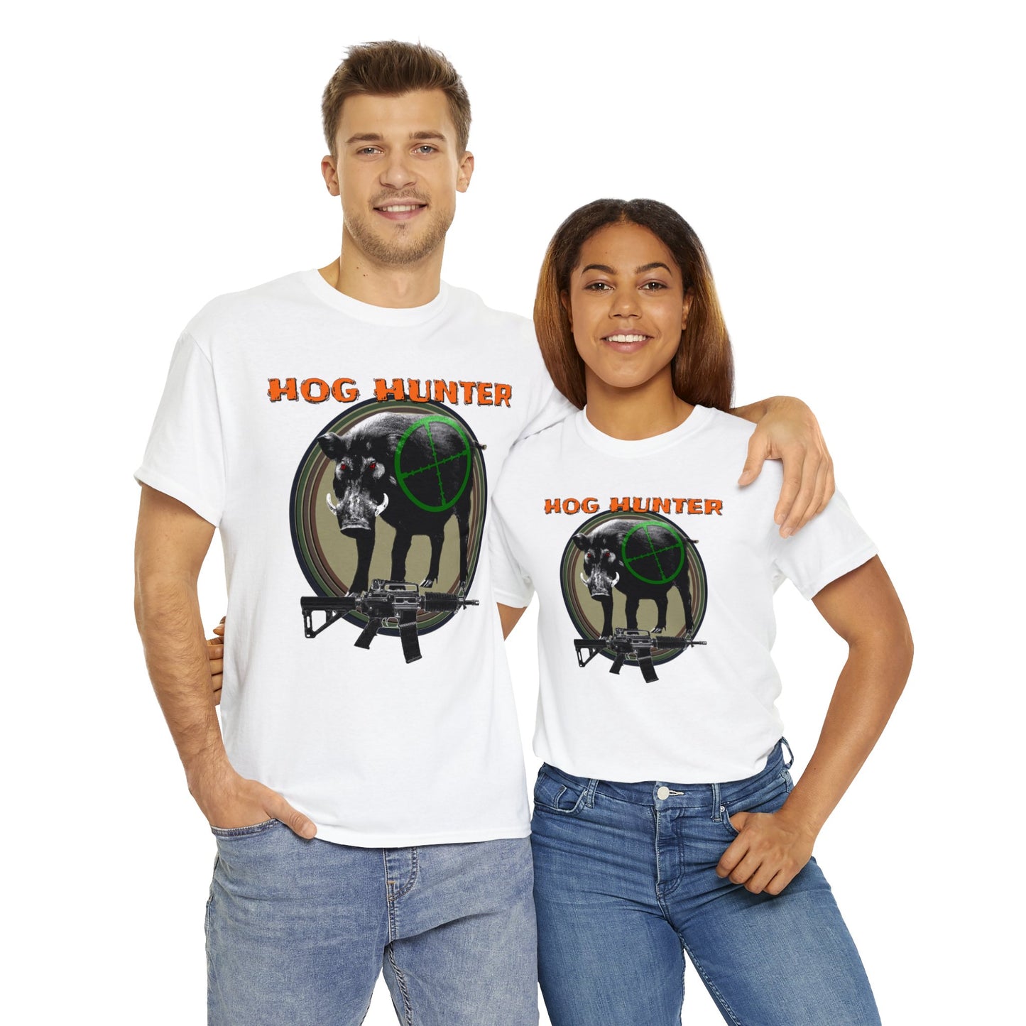 Wild Hog Hunter, Wild Hog, Hog Wild, Hog Boar Hunting Heavy Cotton Tee