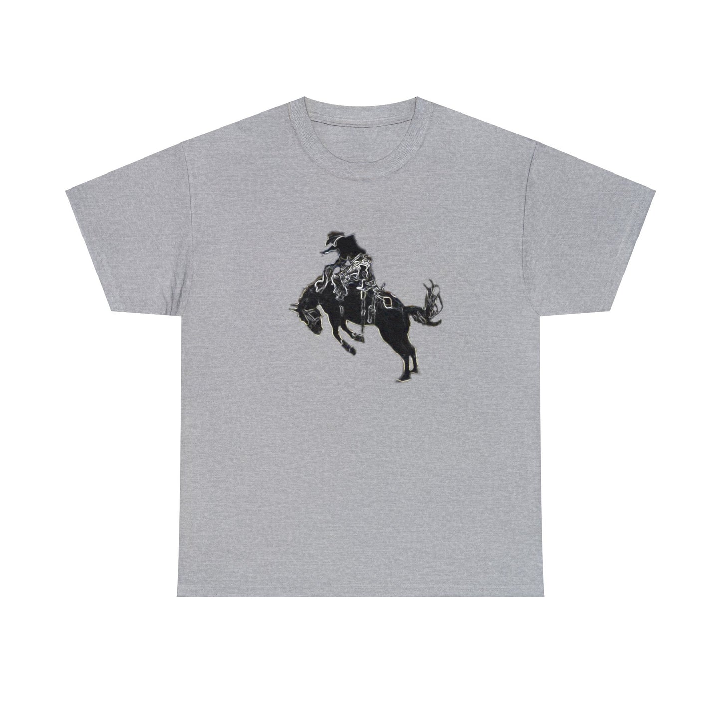 Rodeo, Bronco Rider, Bronc Buster, Cowboy Rider, Horse Rider, Wild Horse Heavy Cotton Tee