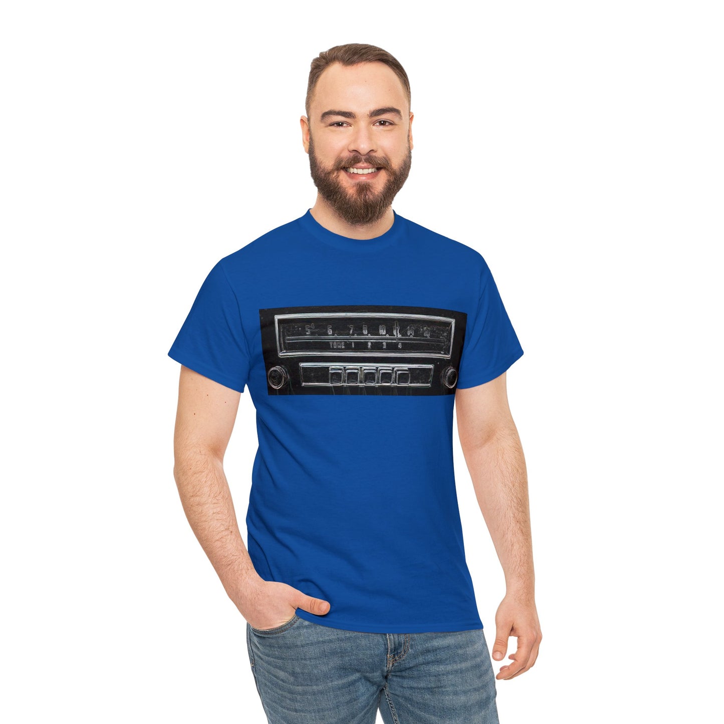 Car Radio, Vintage Car Radio, AM Car Radio, FM Car Radio, Retro Car Radio Heavy Cotton Tee