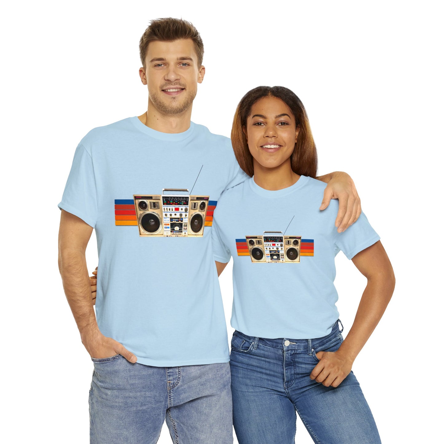 Jam Box, Ghetto Blaster, Boombox, Vintage Radio, Retro Cassette Player Heavy Cotton Tee