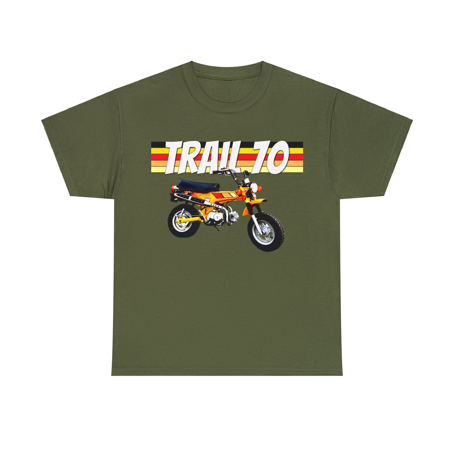 Trail 70 Mini BIke, Vintage Mini Bike, Retro Mini Bike Heavy Cotton Tee