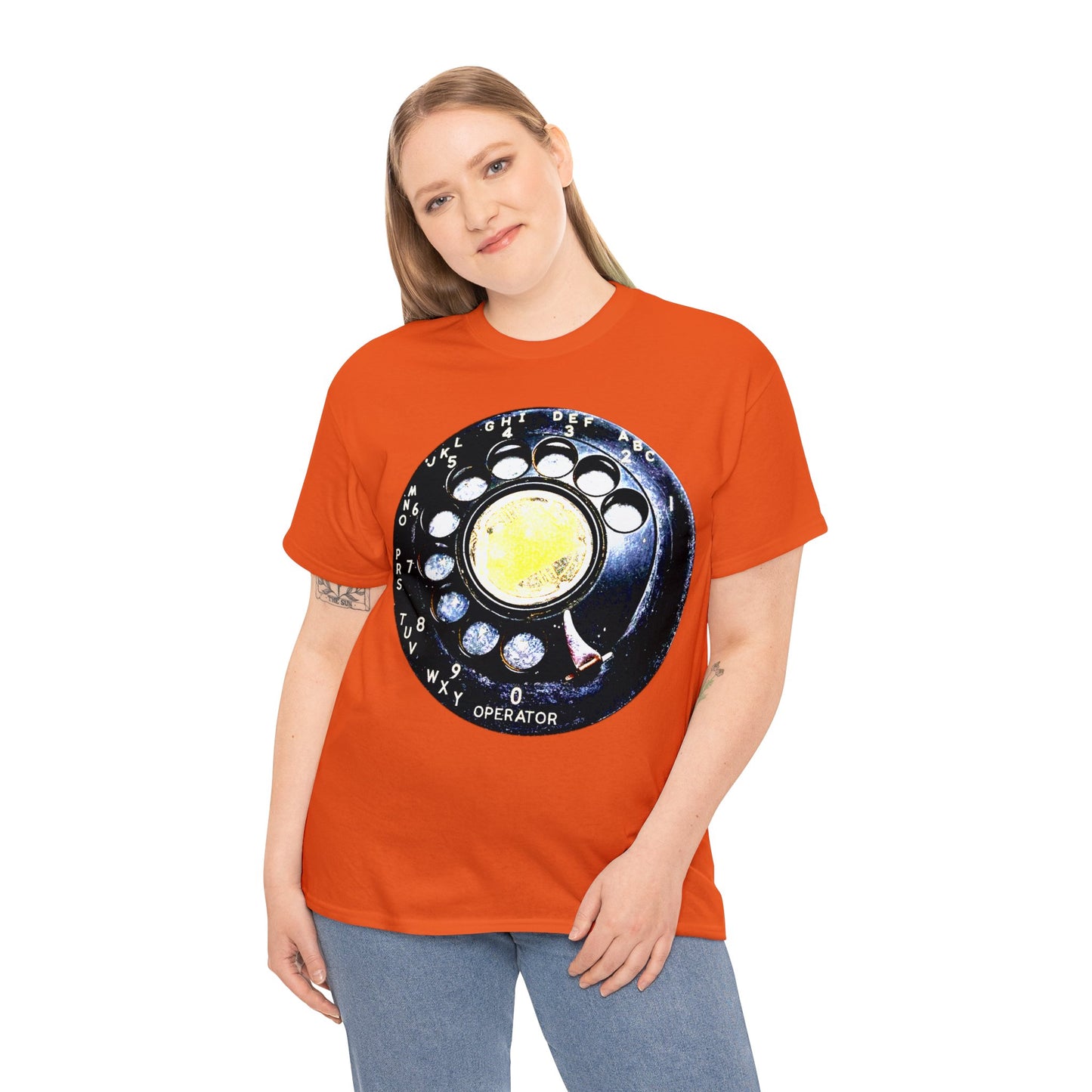 Vintage Retro Rotary Antique Telephone Phone Heavy Cotton Tee