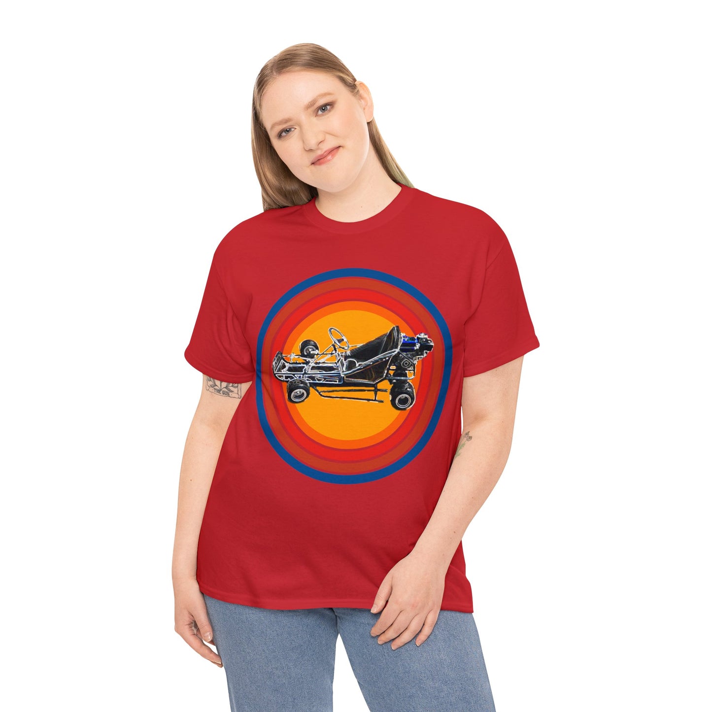 Go Cart. Vintage Go Kart, Retro Go Cart, Fast Go Cart Heavy Cotton Tee