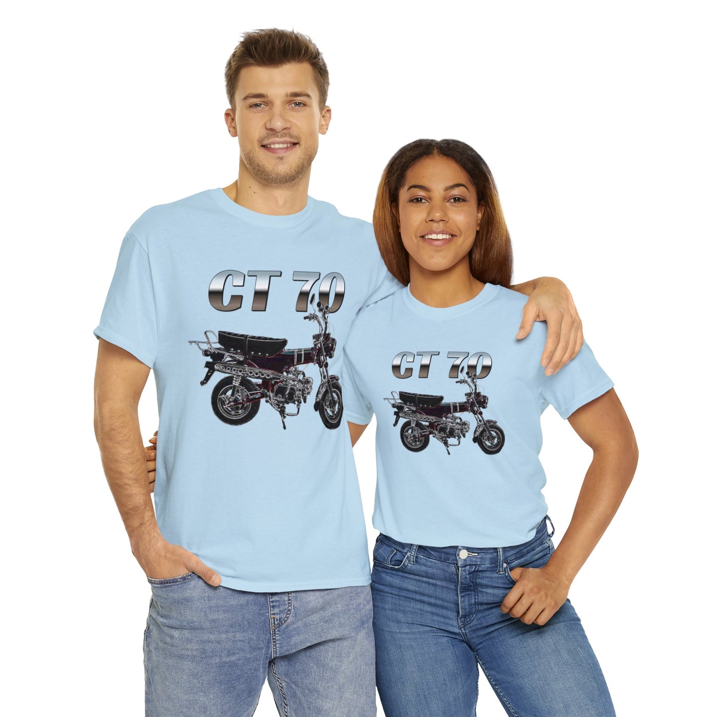 Trail 70 Mini BIke, Vintage Mini Bike, Retro Mini Bike Heavy Cotton Tee