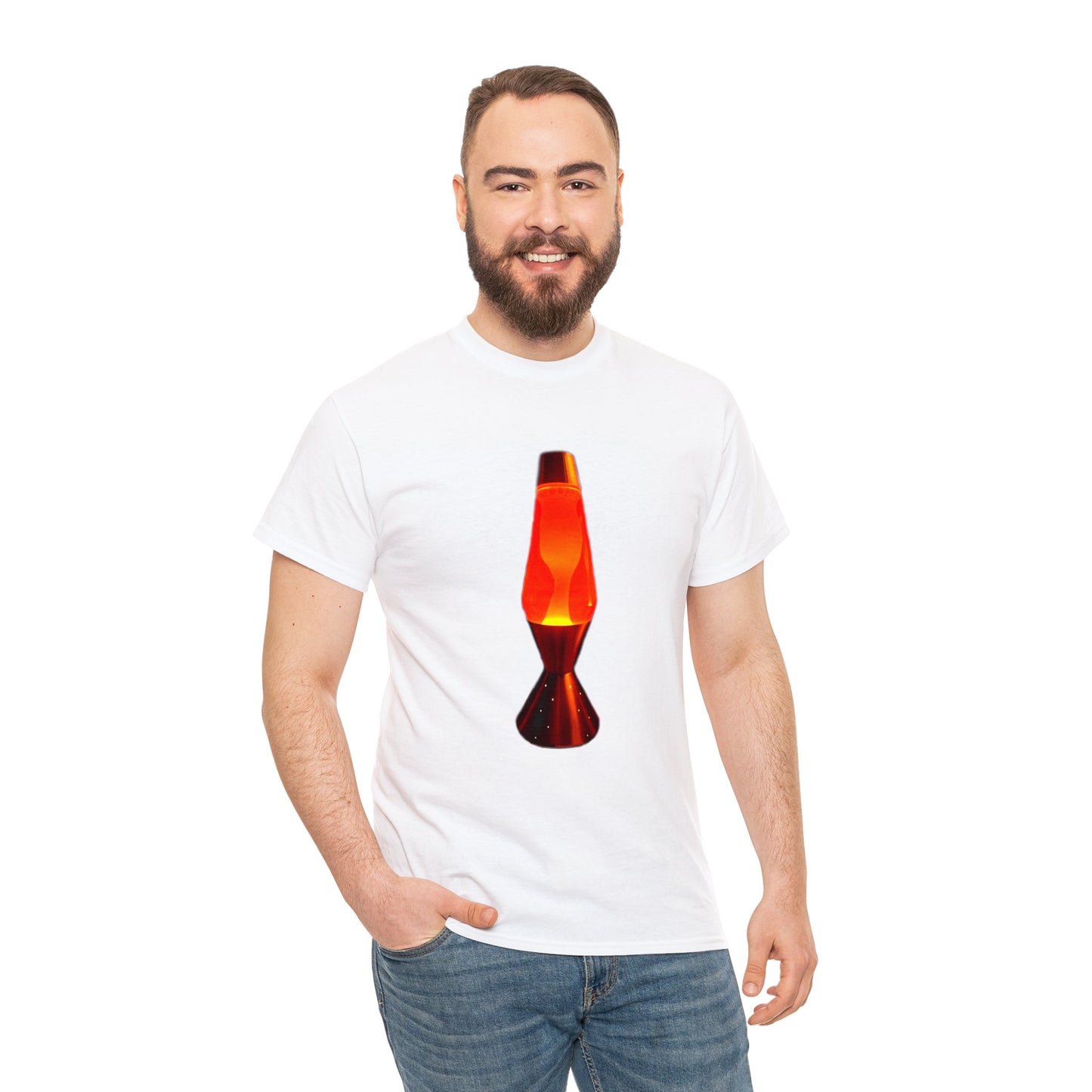 Orange Lava Lamp, Retro Lava Lamp, 1970s lighting Heavy Cotton Tee